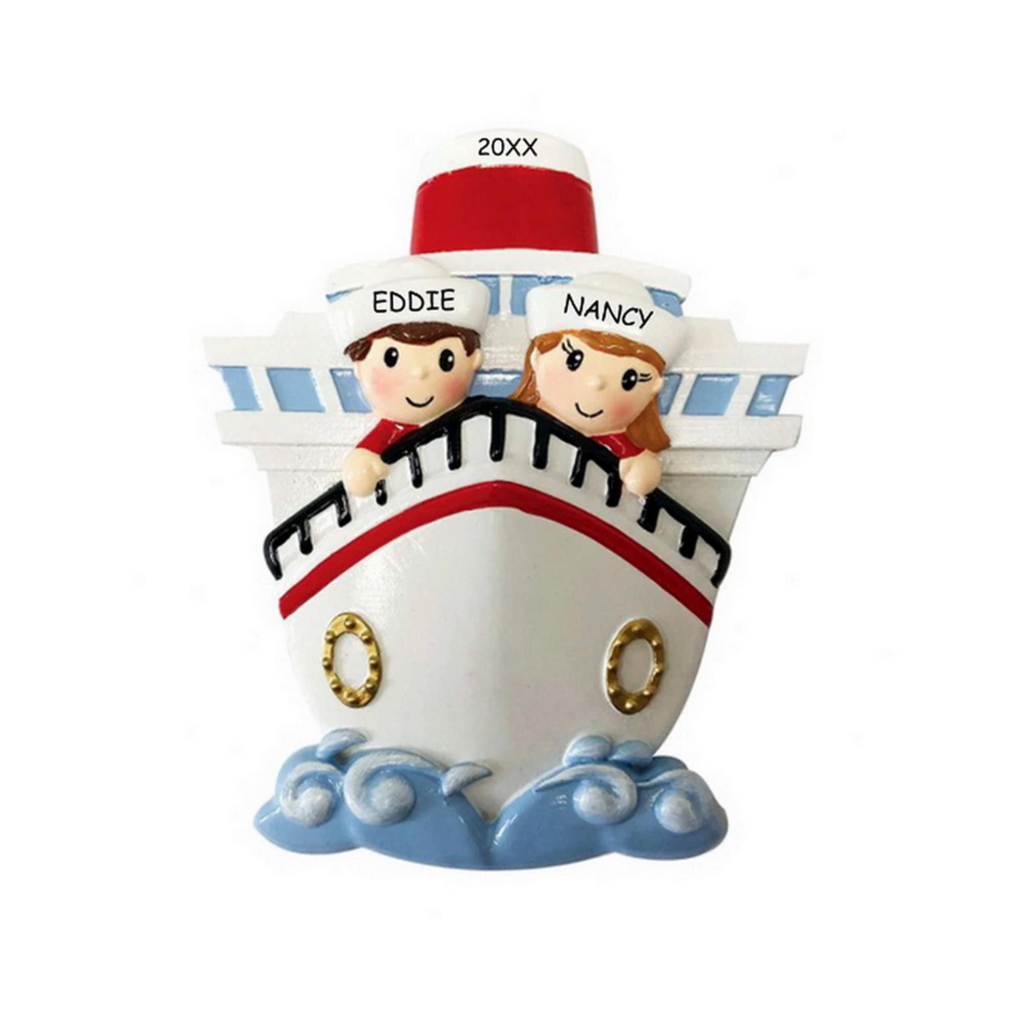 Personalized Cruise Ship Couples Christmas Ornament