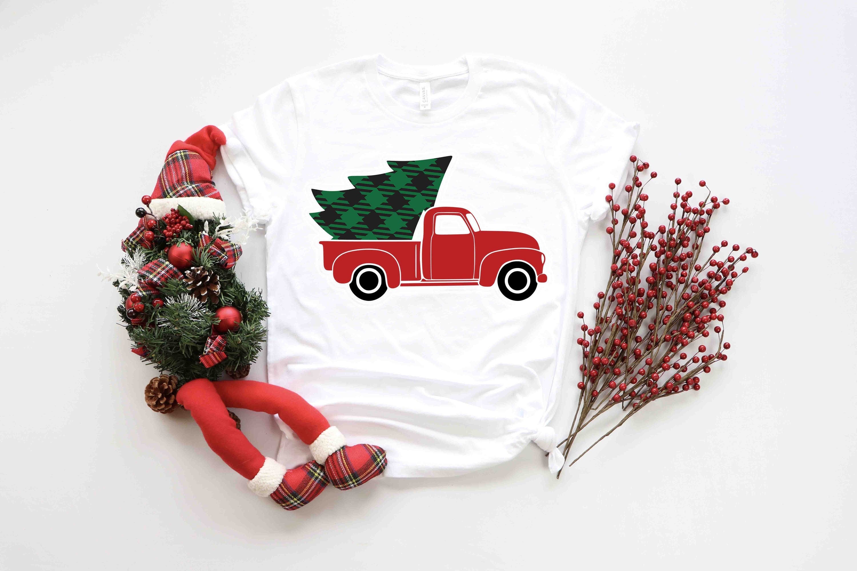 Christmas Truck Shirt, Christmas T-shirt, Christmas Family Shirt, Red Truck Shirt, Christmas Holiday Gift, Christmas Truck Family Shirts