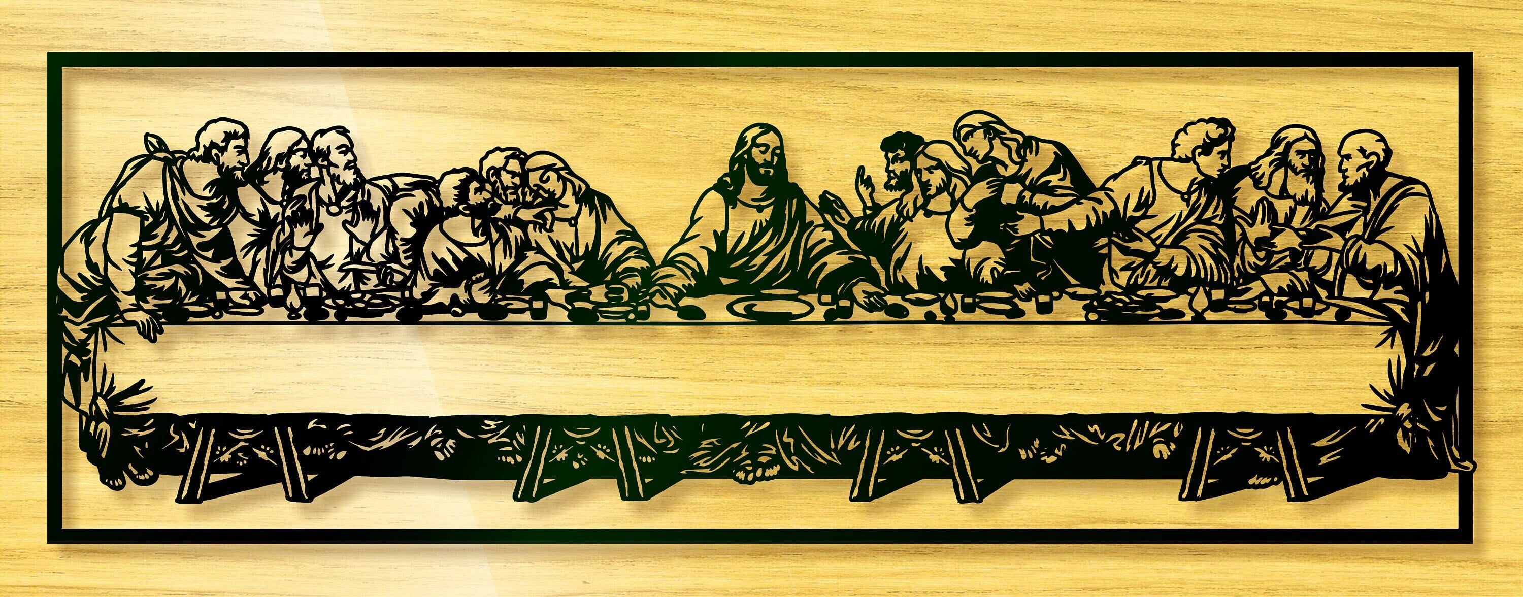 Last Supper laser cut file. One piece vector illustration for laser engraving and cutting. svg cdr pdf dxf