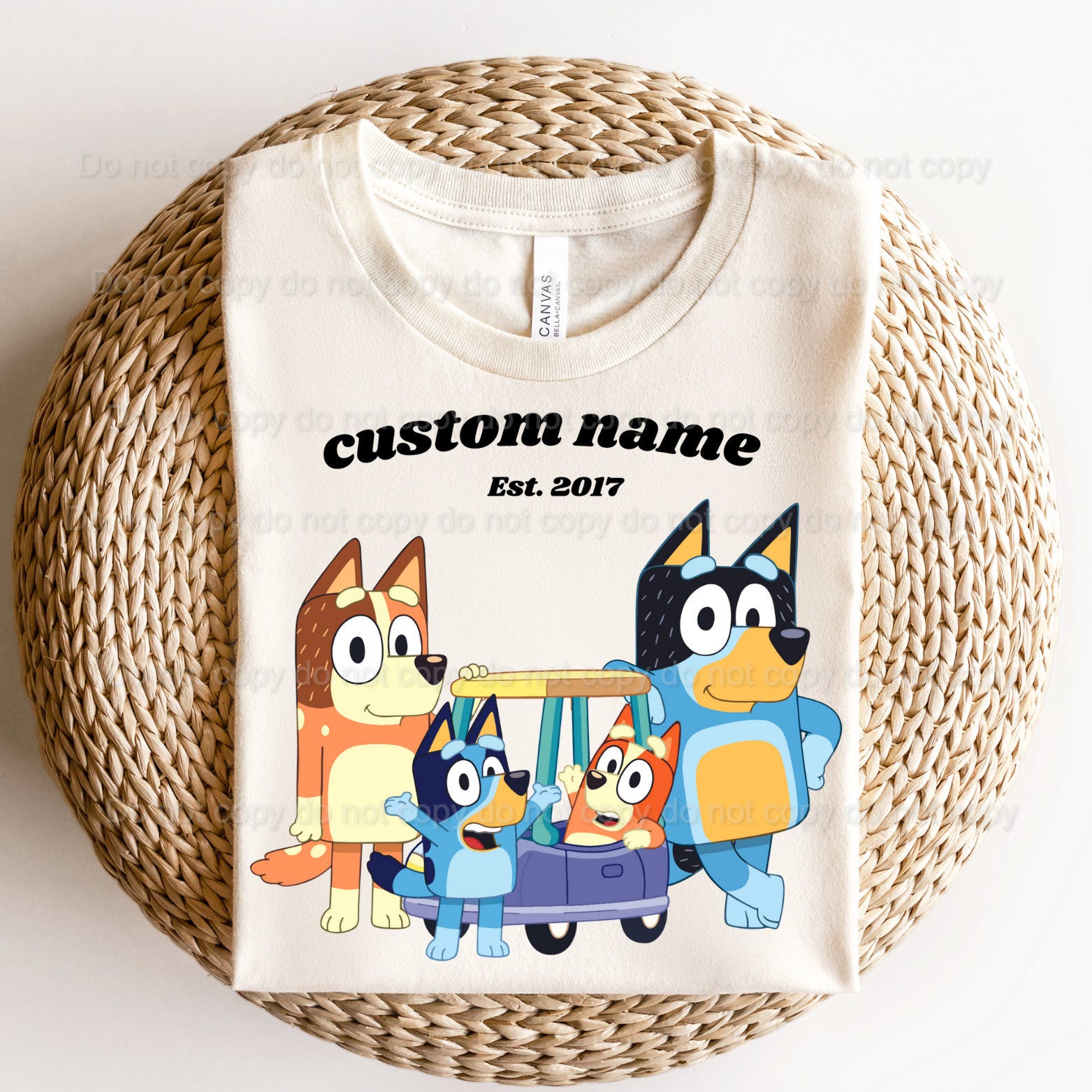 Custom family png design for shirts blueyy family png blue dog png heeler png matching family png white and black font