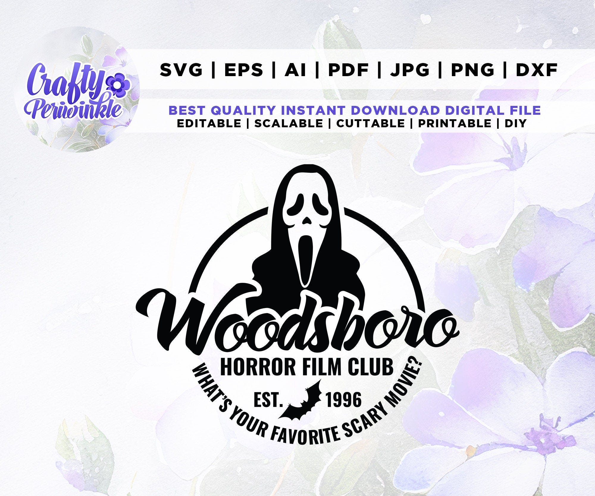 Woodsboro SVG, Horror svg, Horror svg, Cricut, Png, Svg, sublimation, Halloween svg, Horror Film Club svg, Horror Characters SVG, instant