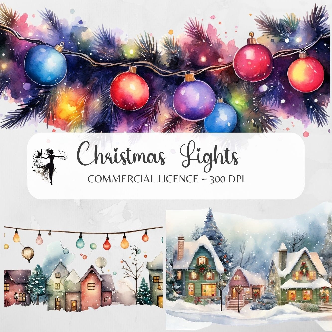 Christmas Lights PNG Fairy Lights Clipart String Lights Invitation Christmas Clipart Border Christmas PNG Sublimation Digital Download Xmas