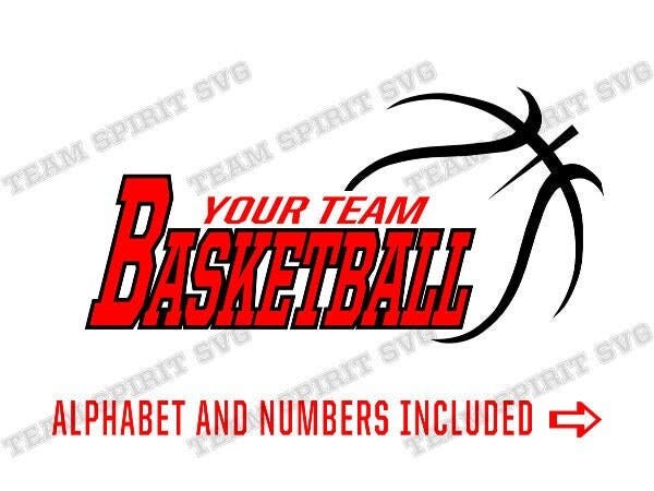 Basketball SVG Team Basketball Outline Download File Sports Quote DXF EPS Silhouette Studio Vinyl Digital Cut File for Cricut Silhouette