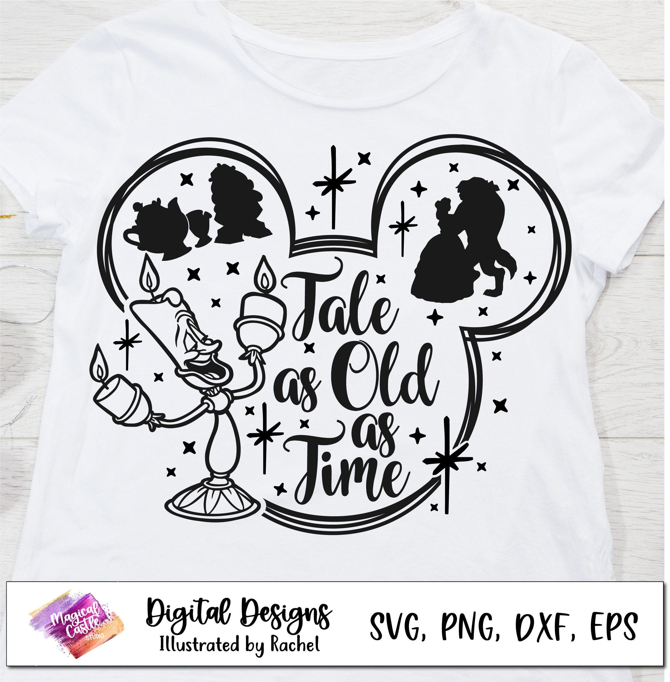 Tale as Old as Time Svg, Beauty Svg, Movie Quote Svg, Beauty and the Beast Svg, Vacation Svg, Mouse Ears Svg, Dxf, Png, disneyland trip SVG