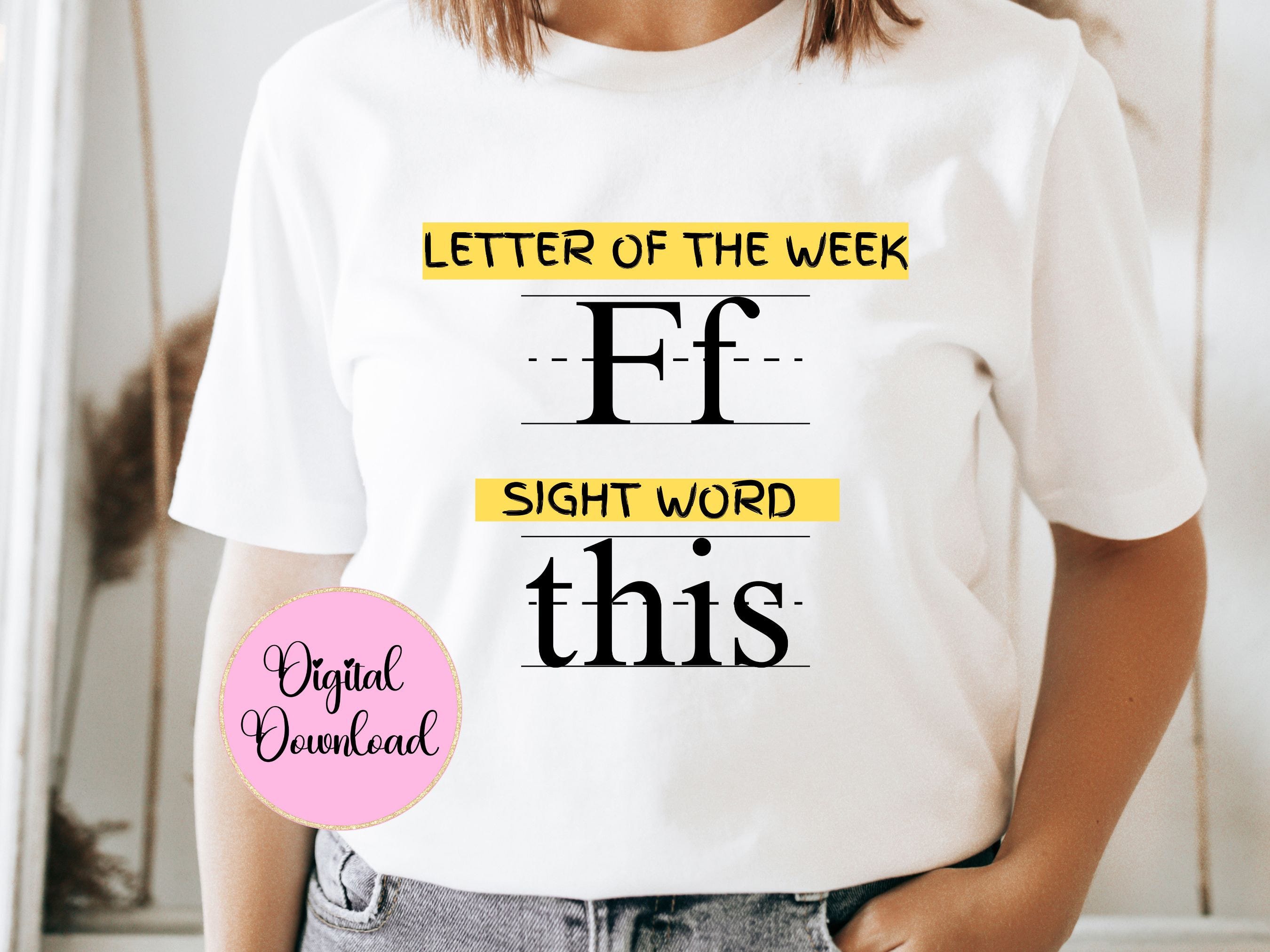 Letter of the Week F This Funny Teacher SVG PNG Funny teacher shirt Primary lined text After-school teacher gift png Teacher appreciation