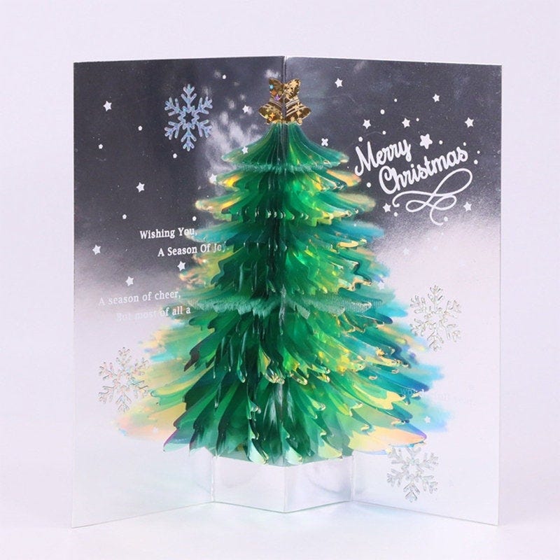 Unique pop up Christmas card: Christmas tree gifts gift 3D pop up card Christmas card party supplies Christmas card