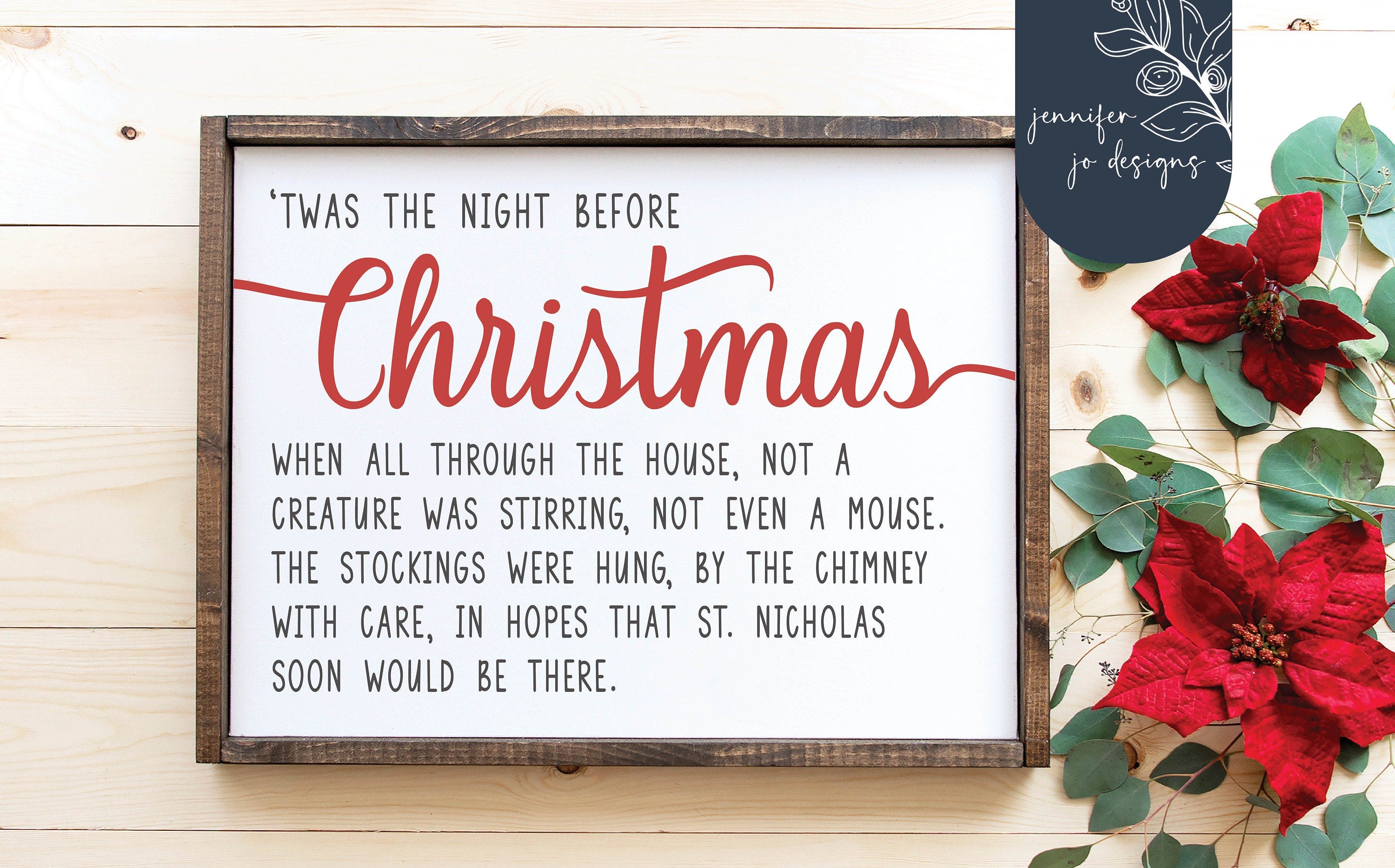 Twas The Night Before Christmas Svg | Rustic Christmas Svg| Christmas Png | Winter Svg | Cricut Cut Files | Silhouette | SVG | PNG | DXF