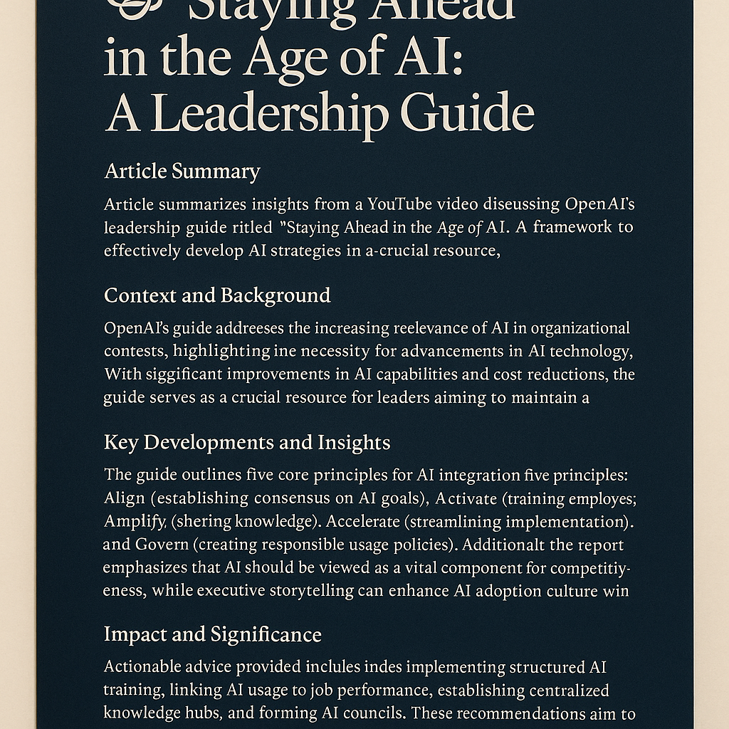 OpenAI Leadership Guide