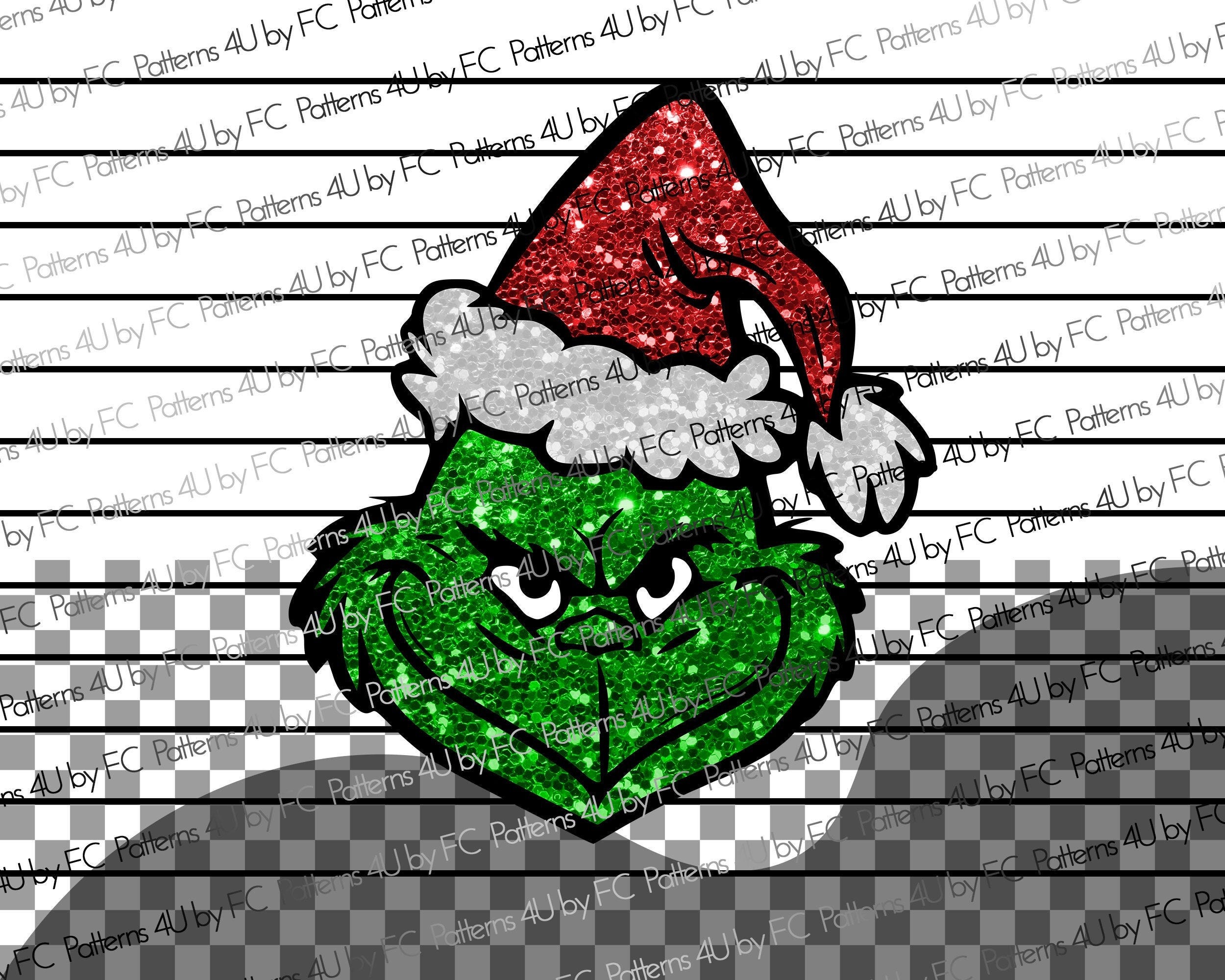 Grinch PNG, Faux Sequin Grinch Face PNG, Christmas, Faux Glitter Grinch Digital Download Clipart T-Shirt Sublimation Design Instant Download