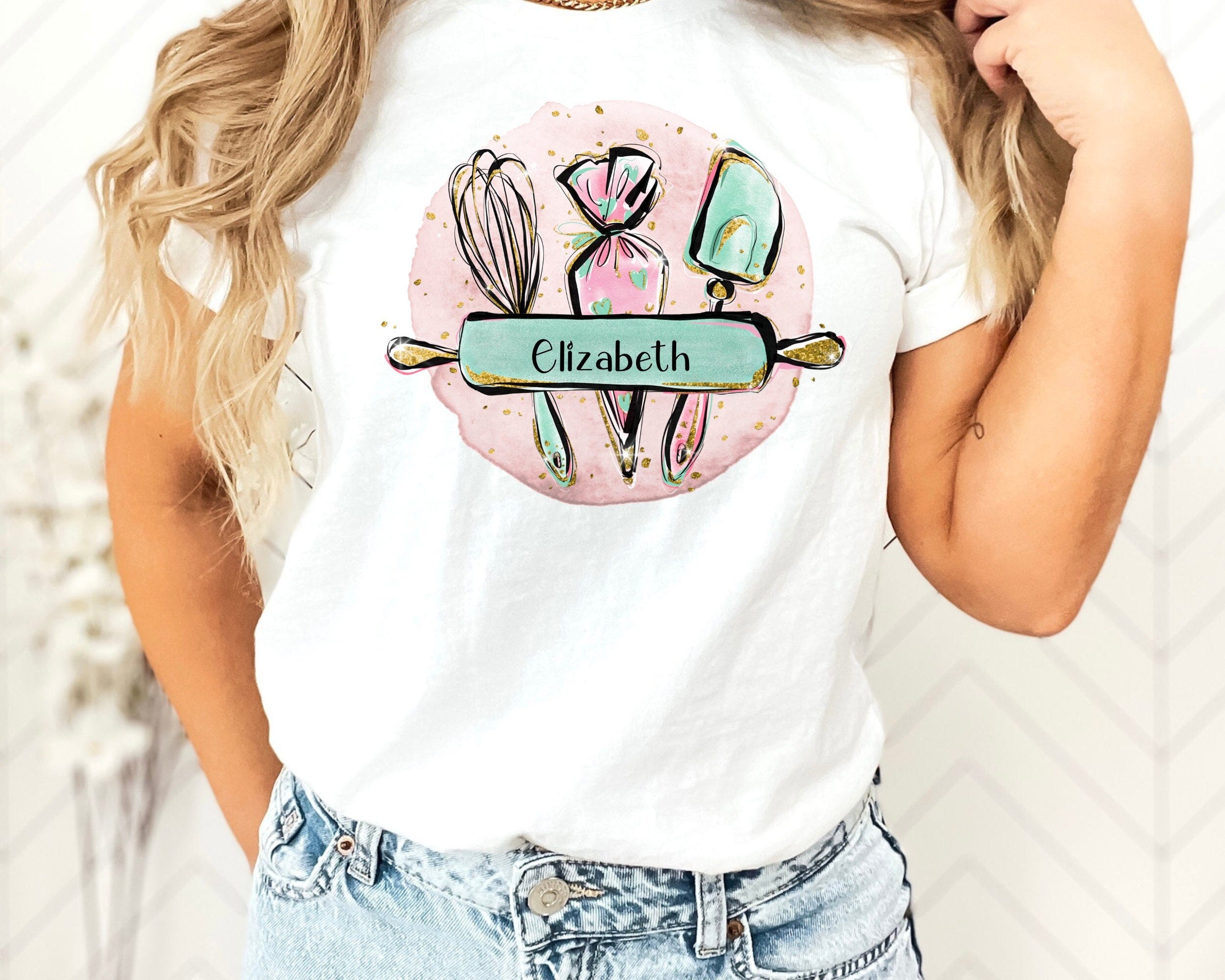 Custom Baker T-Shirt, Personalized Gift For Baker, Baking Tees, Baking Lover Shirt, Funny Baking Tshirt, Funny Baker Shirt, Cute Chef Gift