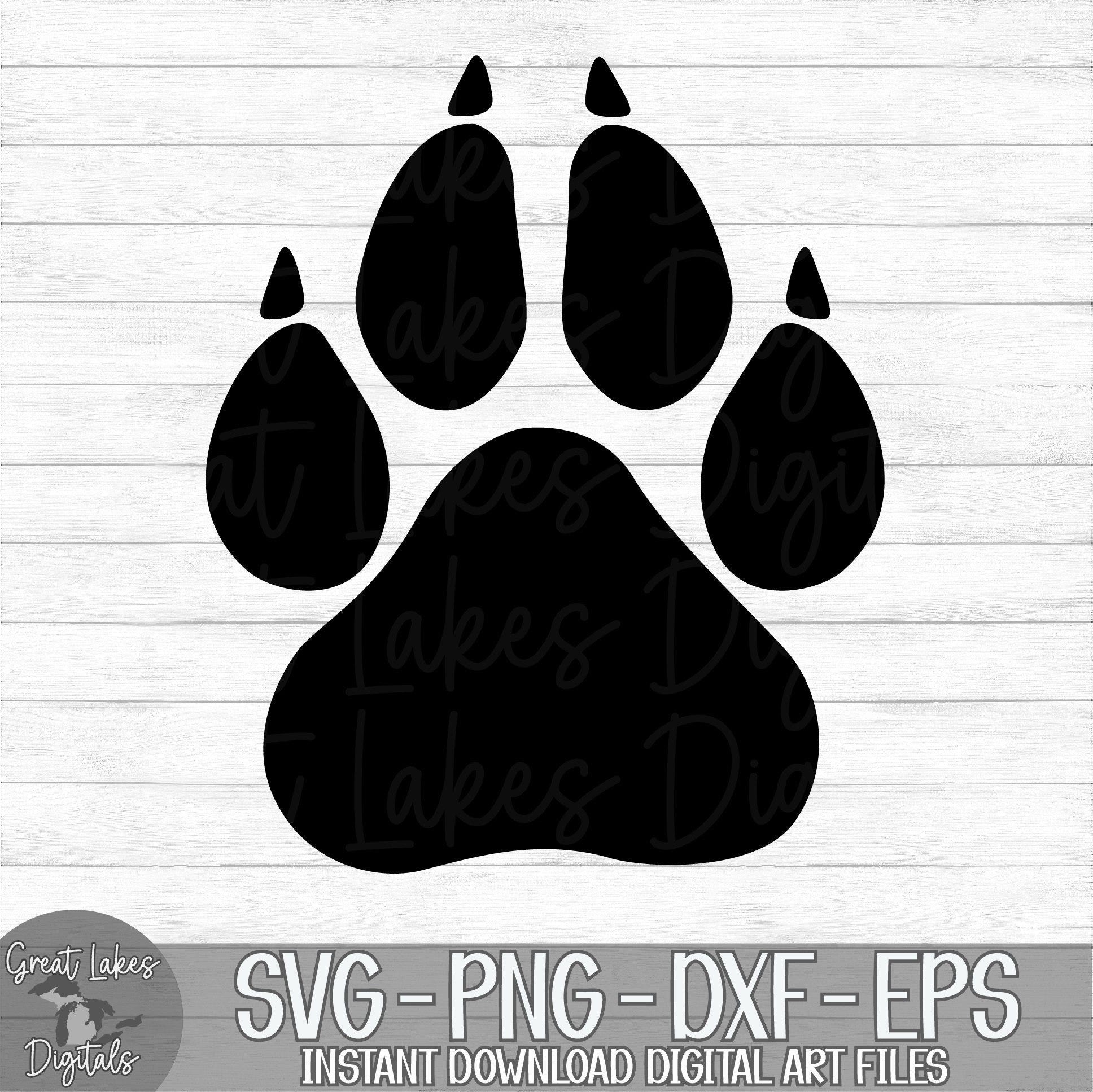 Paw Print - Instant Digital Download - svg, png, dxf, and eps files included!