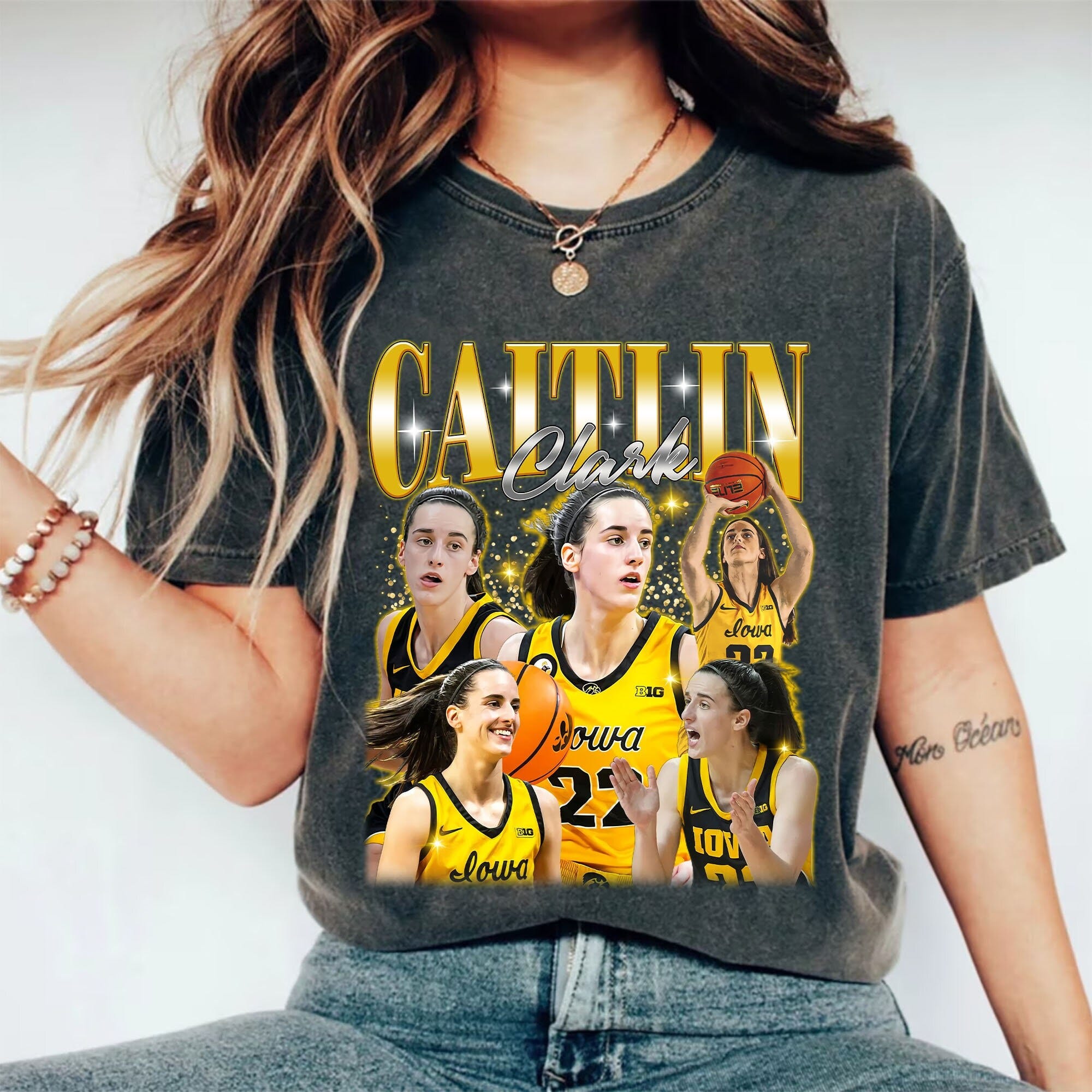 CCaitlliinn Cllaarkk T-shirt Basketball Player MVP Slam Dunk Merchandise Bootleg Vintage Graphic Tee Unisex Sweatshirt Hoodie Gift CCD1