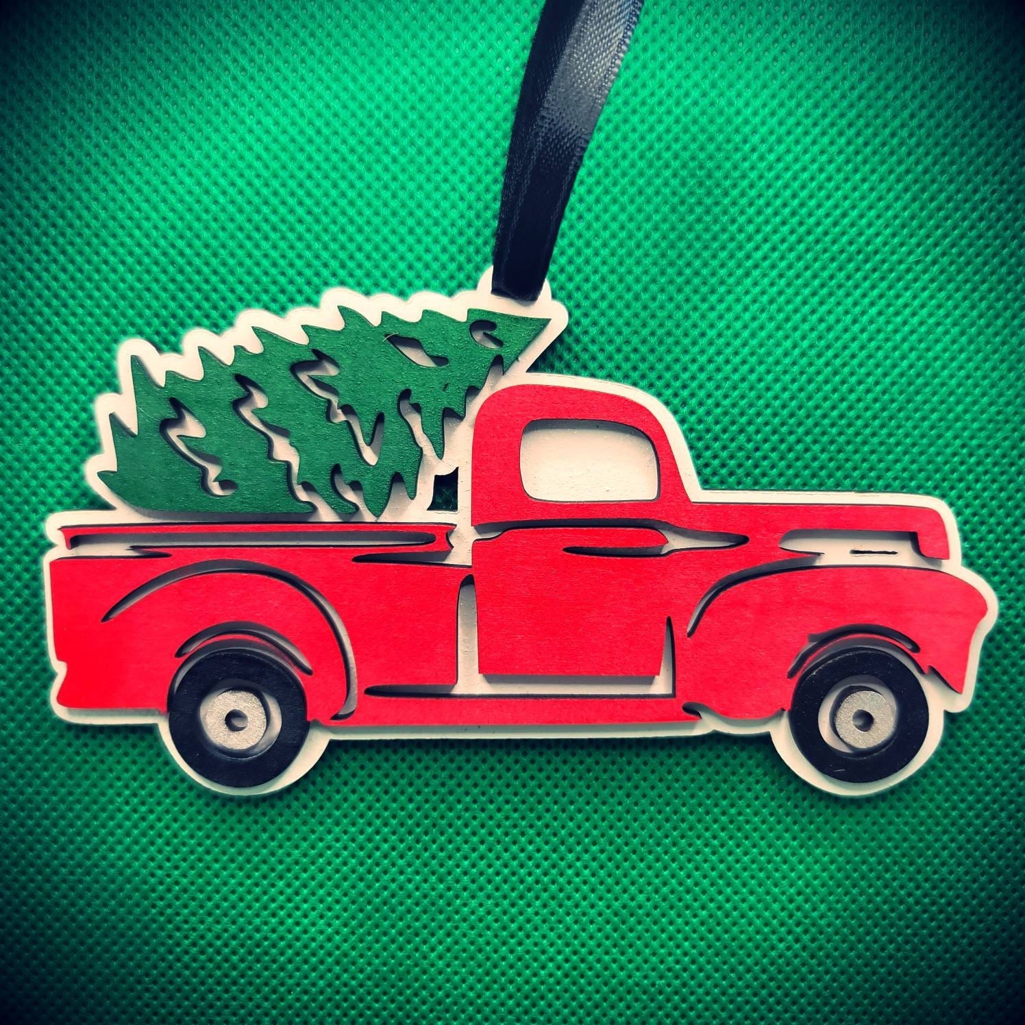 Vintage Truck Tree Chevy Ford SVG File Ornament