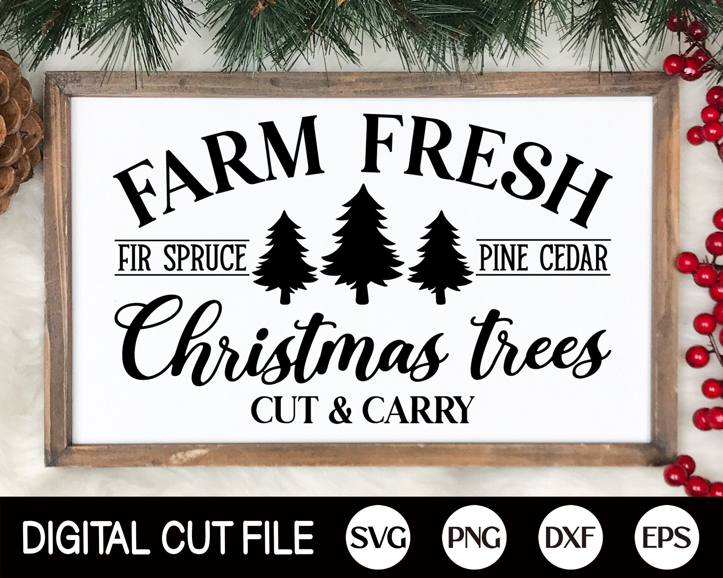 Funny Christmas SVG, Christmas Tree Truck SVG, Christmas Svg, Farm Fresh Svg, Farmhouse Dxf, Christmas Shirt, PNG, Svg Files for Cricut