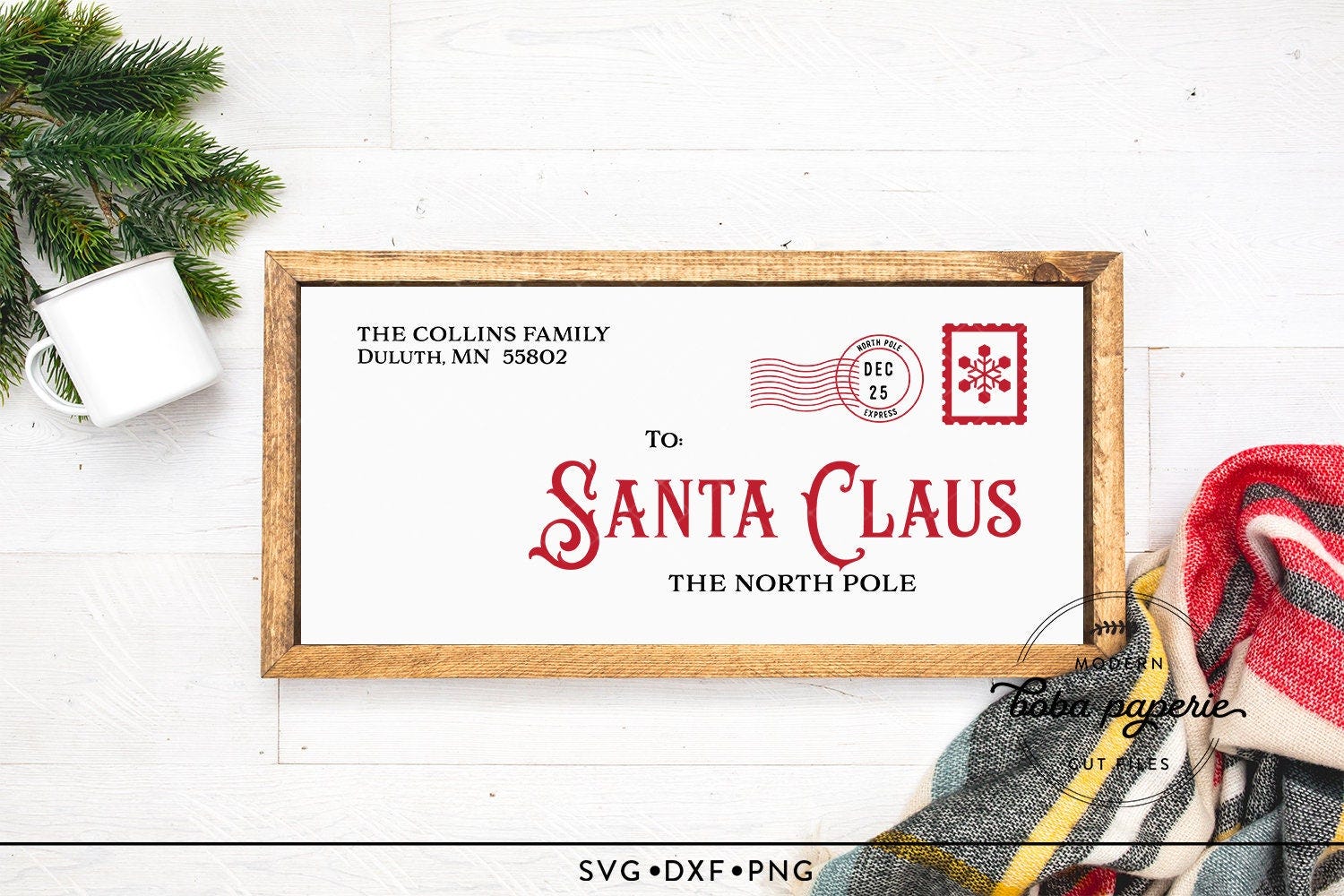 Personalized Letter to Santa Svg, Custom Christmas Sign SVG, Christmas gift, Holiday Svg, Farmhouse Christmas, Santa wood sign, santa letter