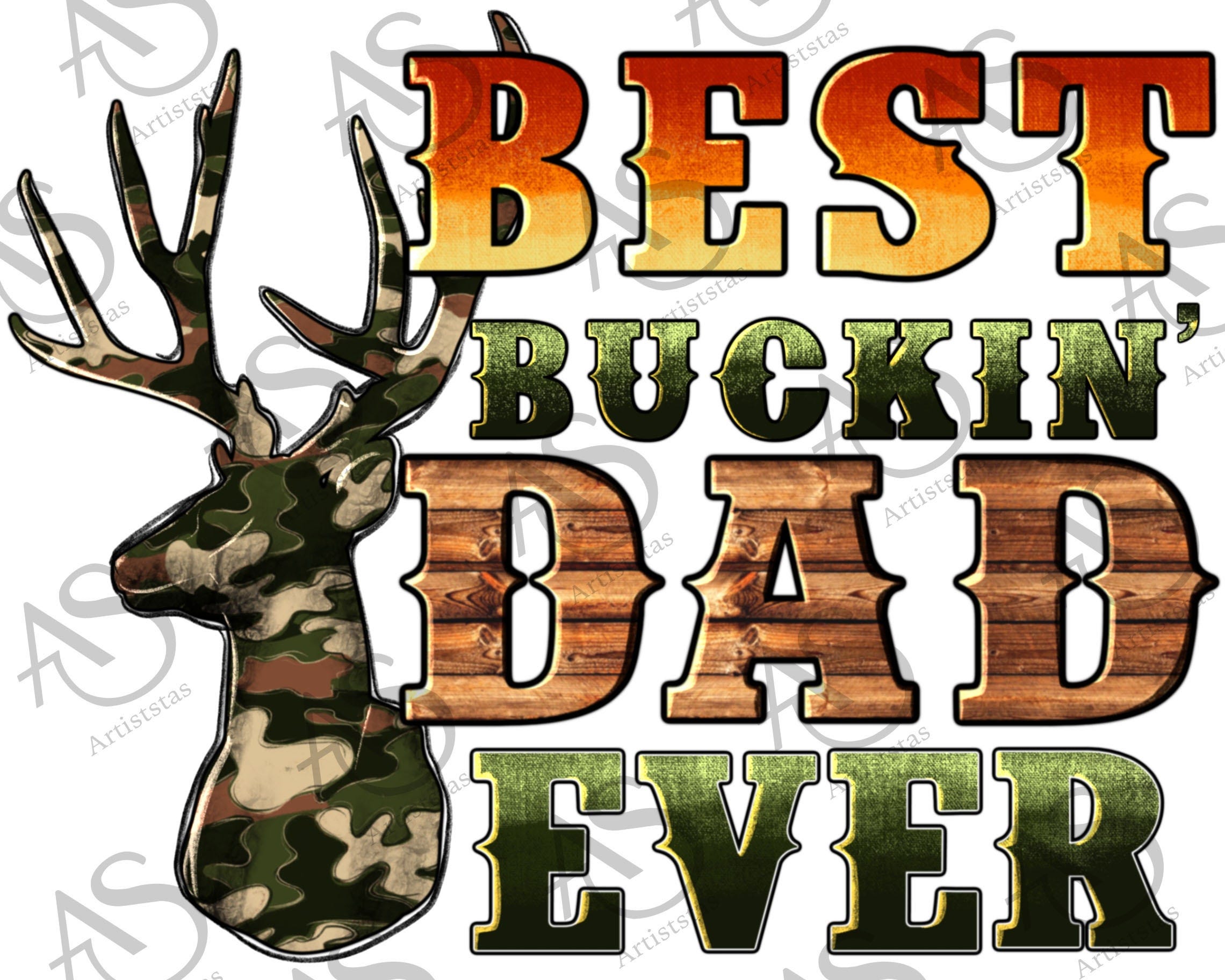 Best Buckin Dad Png Sublimation Design, Father