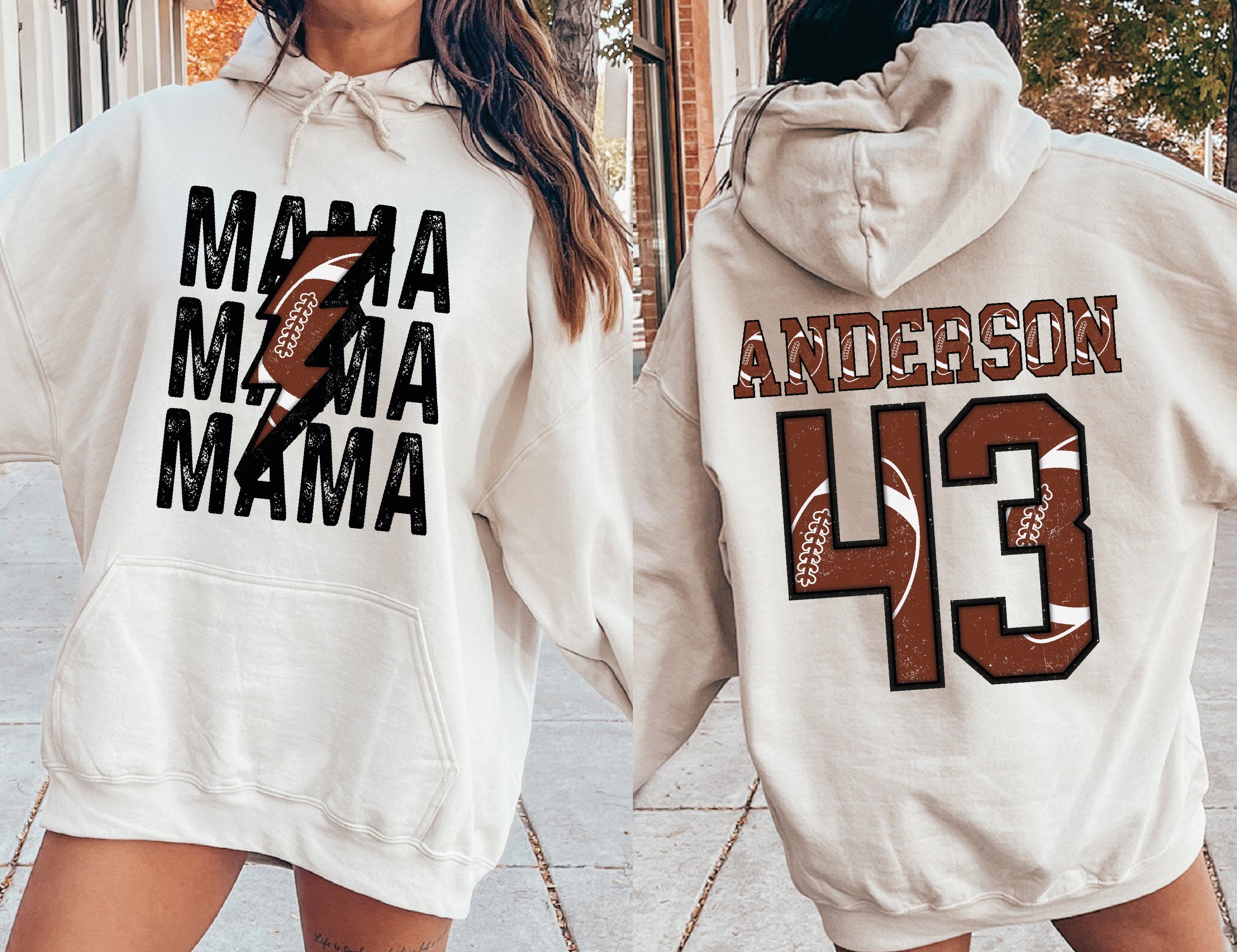 Football Mom Shirt, Mom Football Sweatshirt, Football Mama Shirt, Gift for Football Mom, Mom Football Hoodie, Personalized Football Jersey