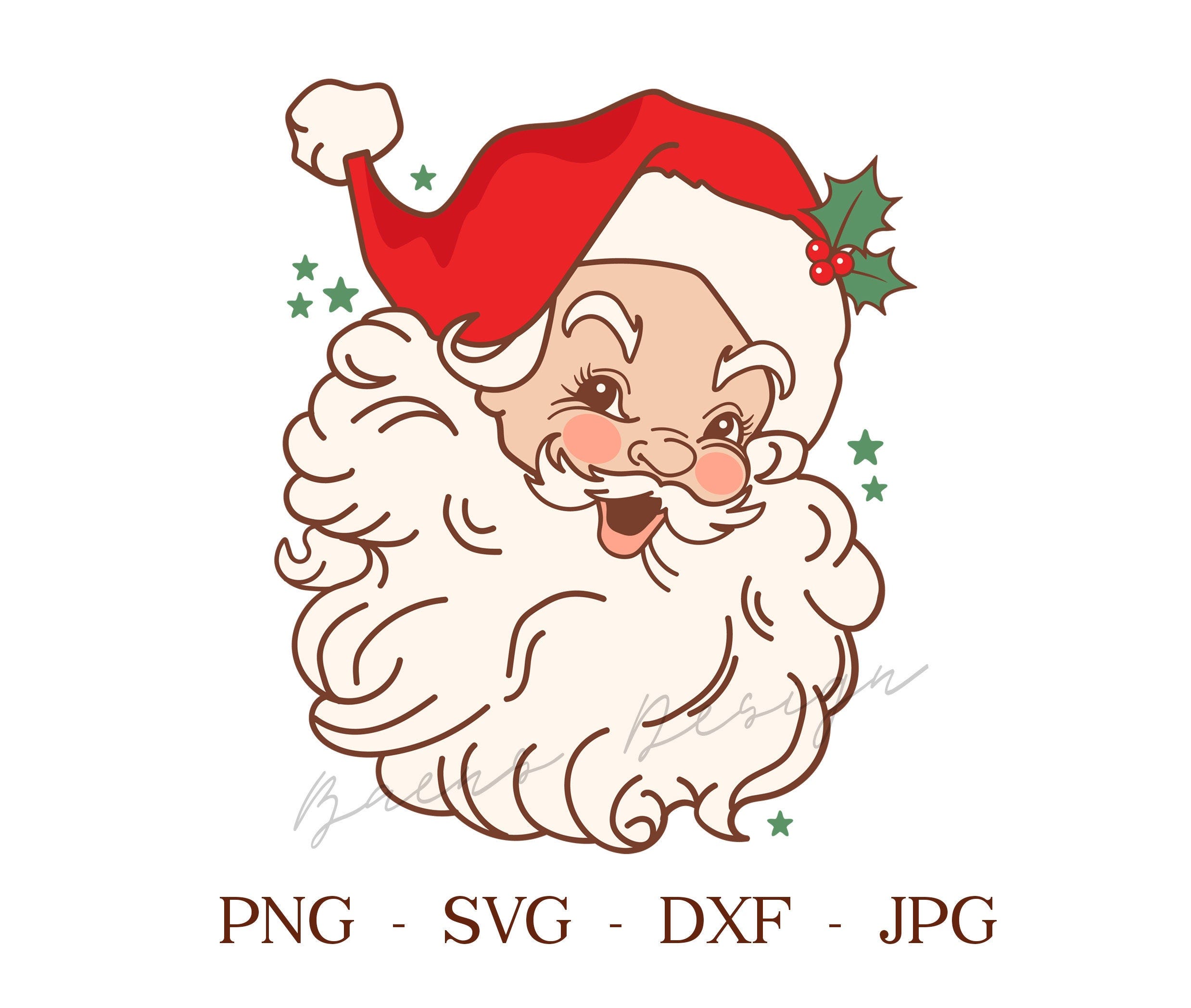 Retro Red Santa Claus SVG PNG, Christmas SVG, Christmas Vintage Svg Png. Christmas Sublimation for Shirt, Christmas Png - Santa Clip Art