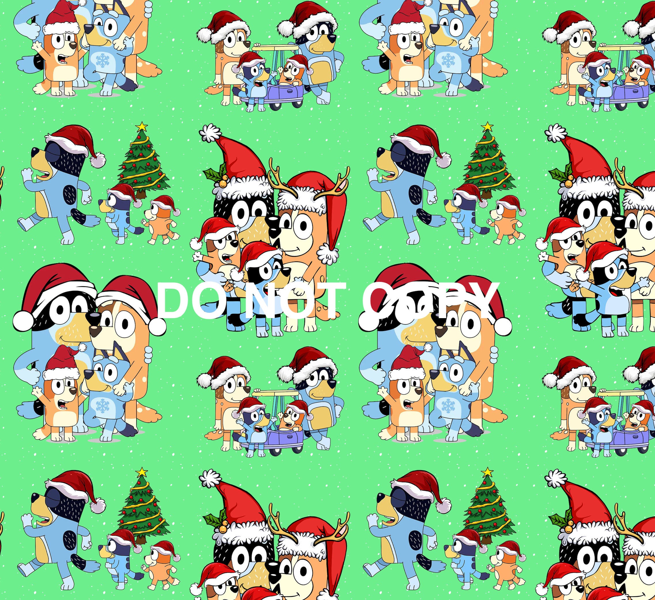 Bluey Christmas Digital Seamless Pattern