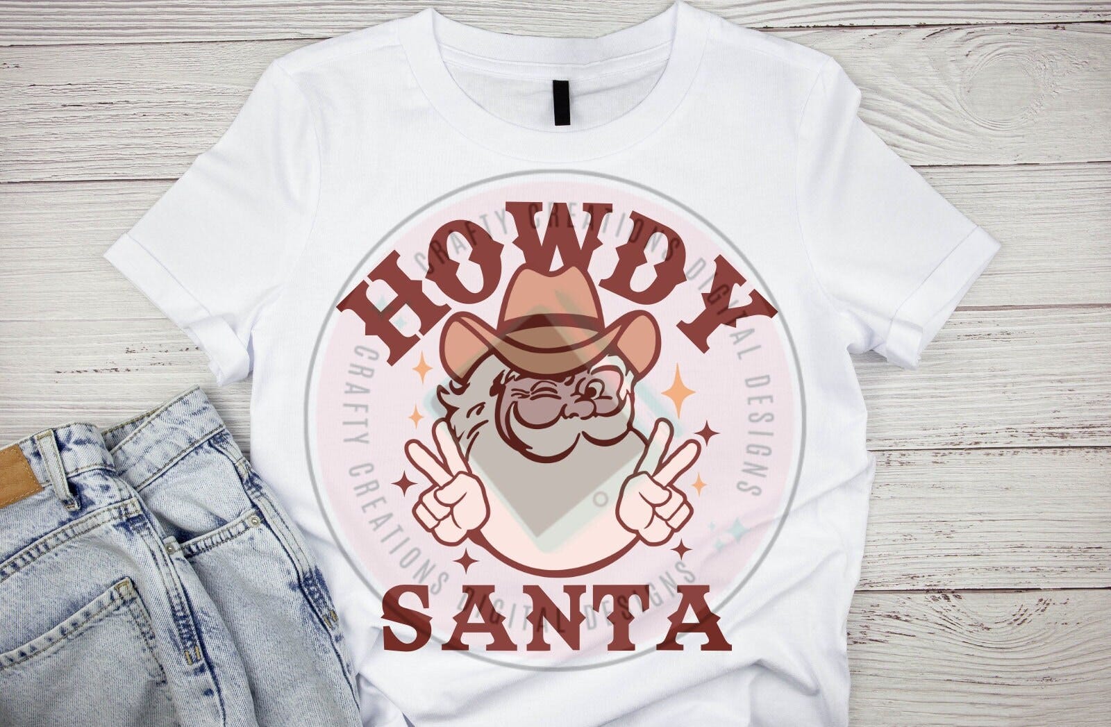 Howdy Santa Png, Cowboy Santa Png, Digital Download, Sublimation Png, Santa in cowboy Hat Png, Western Santa Claus Png, Howdy Png, Retro Png