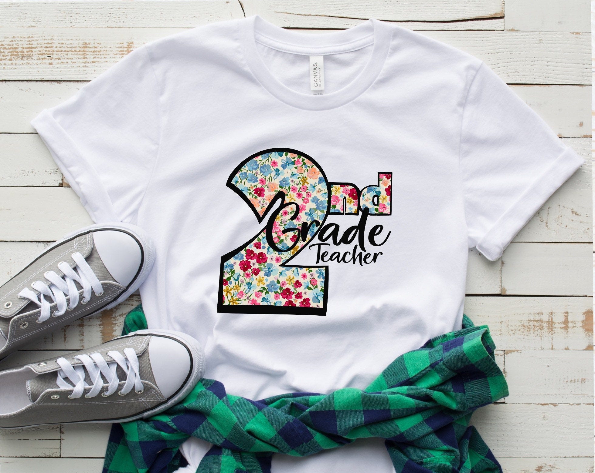 second grade teacher shirt, 2nd grade teacher appreciation gift, end of year teacher gift for women, elementary school spirit shirts for