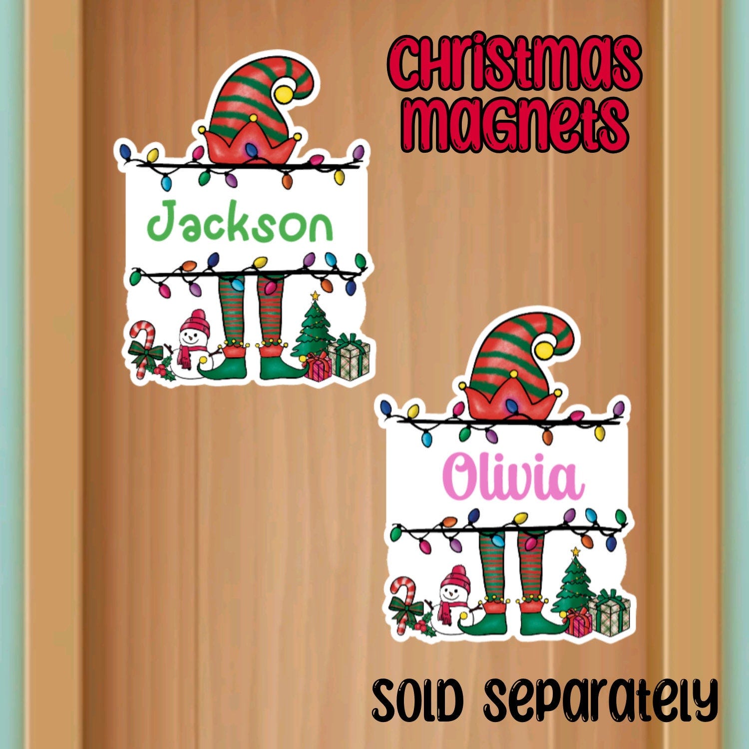 Custom Christmas Elf Cruise Door Magnet, Personalized Christmas Elf Magnet, Duck Tags, Family Cruise Custom Magnet, Family Christmas Cruise