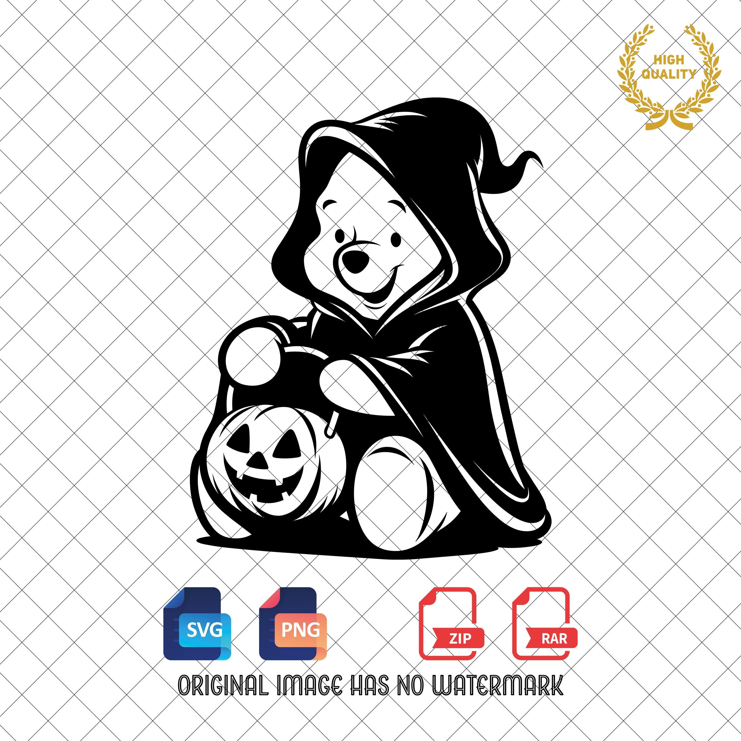 Halloween Svg, Winnie the pooh Svg, Halloween Winnie the Pooh, Winnie Silhouette, Halloween Clipart, Winnie the pooh Png, Svg and Png files