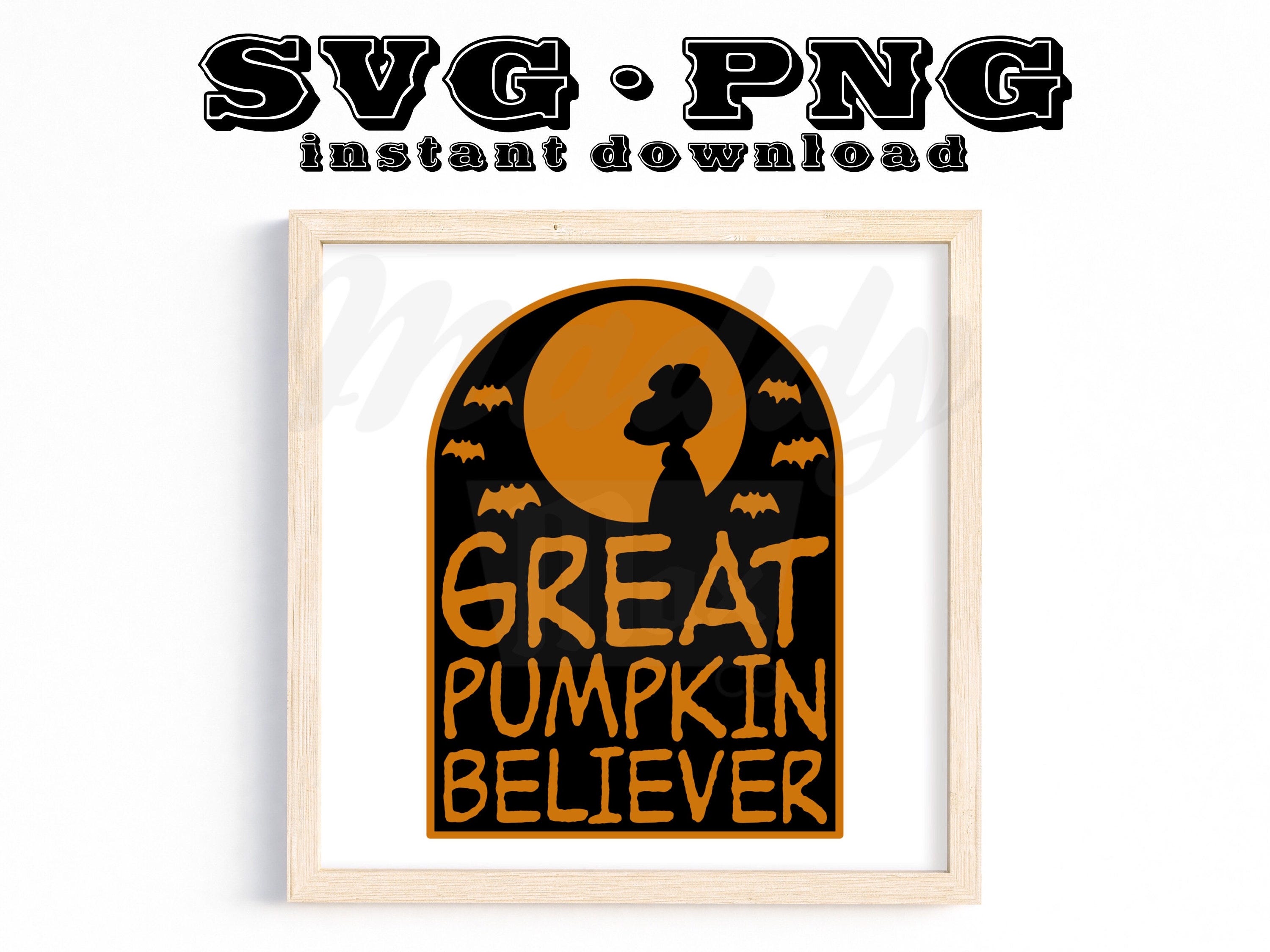 Charlie Brown Great Pumpkin Believer SVG | PNG | Digital Files | Cutting Files | Funny | Halloween | Holidays | Peanuts | Snoopy | Woodstock