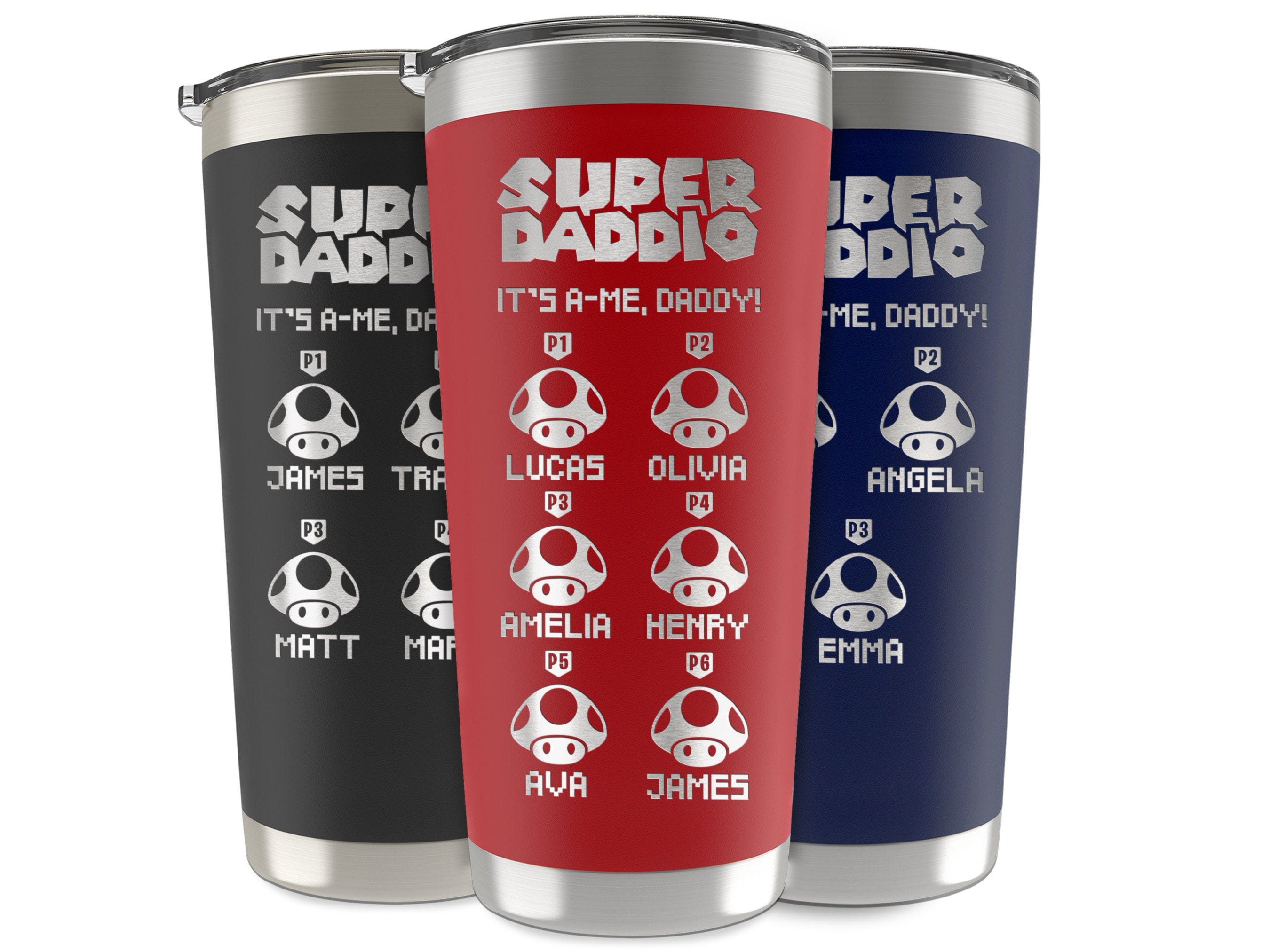 Super Daddio Tumbler with Kids Names, Father