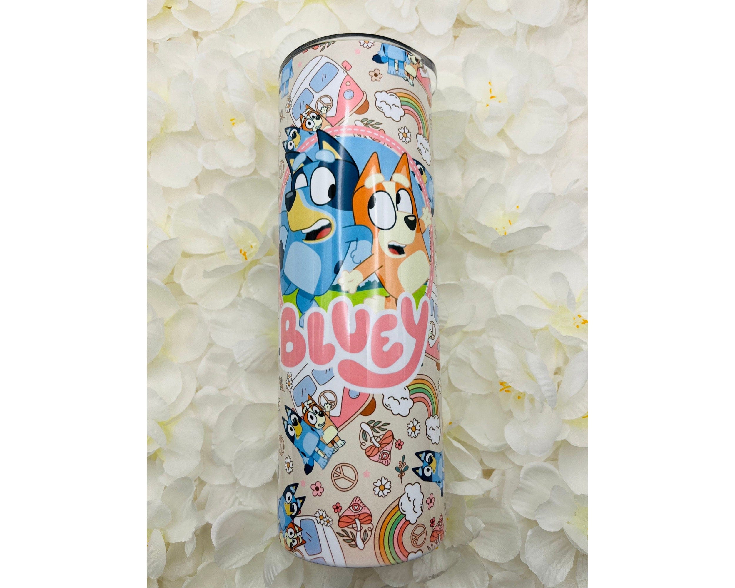 Bluey Inspired Sublimated Tumbler, Bluey and Bingo, Bluey 20oz Tumbler, Bluey Inspired Tumbler, Bluey Tumbler, Cartoon Tumbler