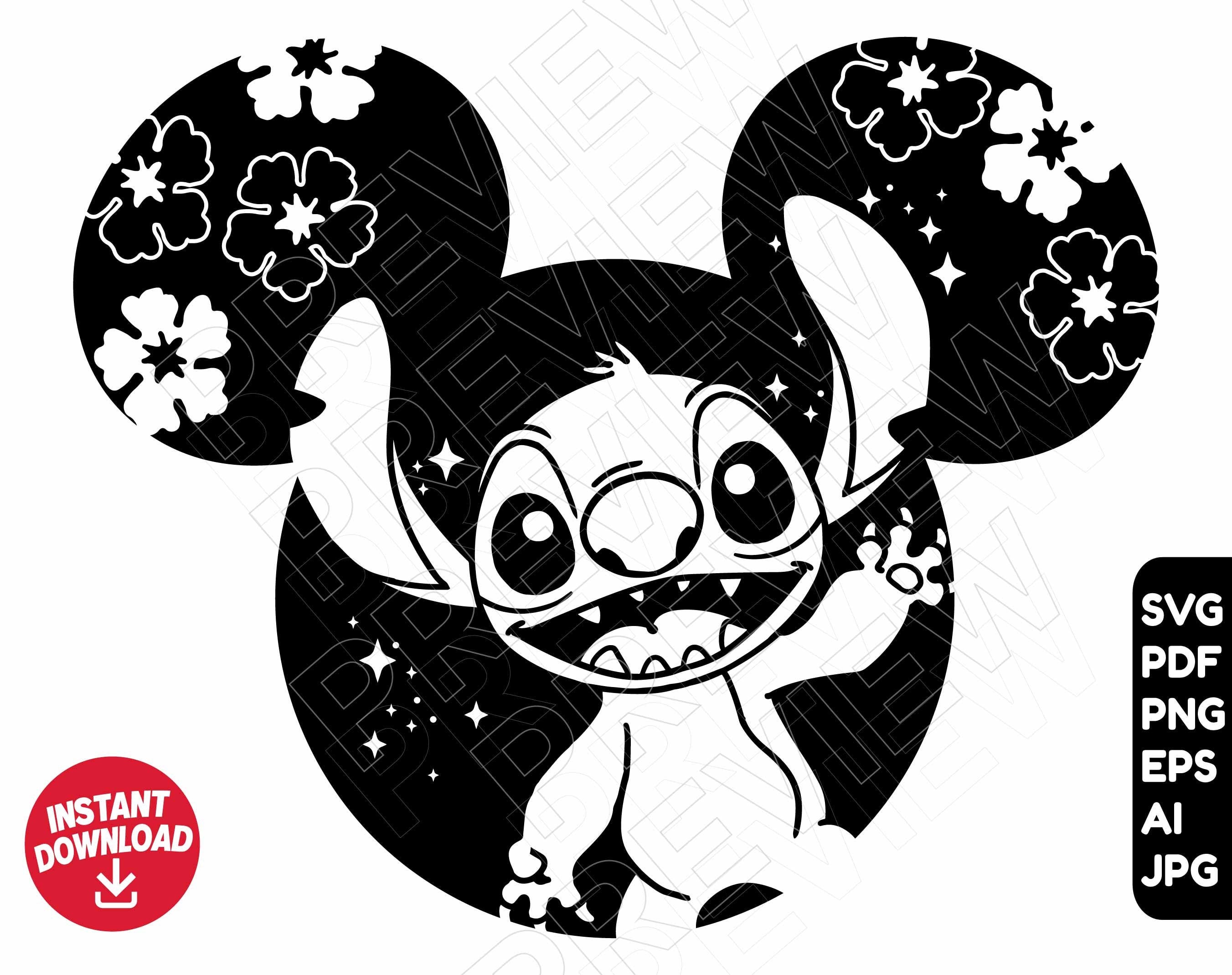 Stitch SVG ears svg png clipart , cut file silhouette