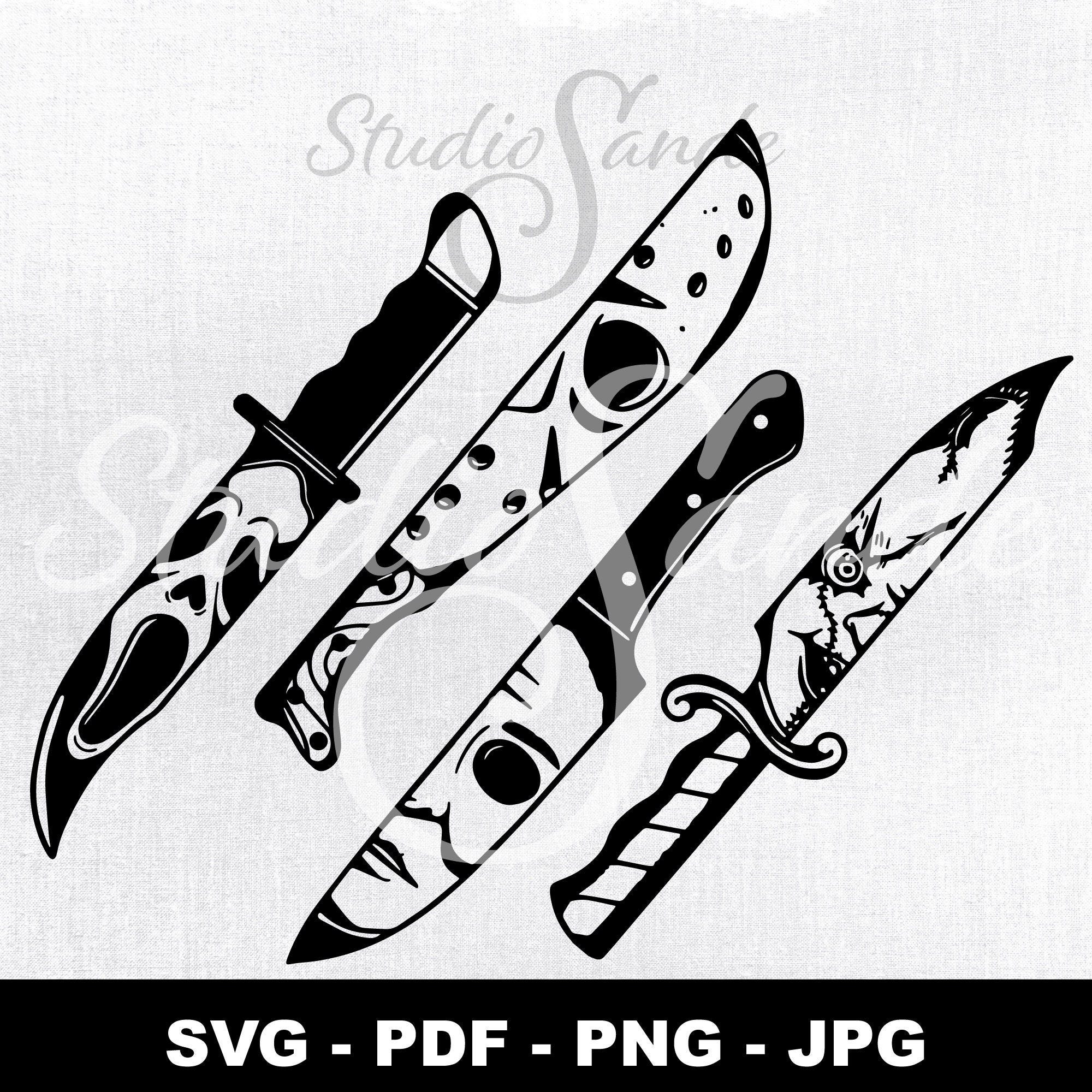 Halloween SVG| Horror Movie png jpg pdf Horror Characters | Horror | Bundle Set Killer Knives | Michael Myers | Halloween Sublimation