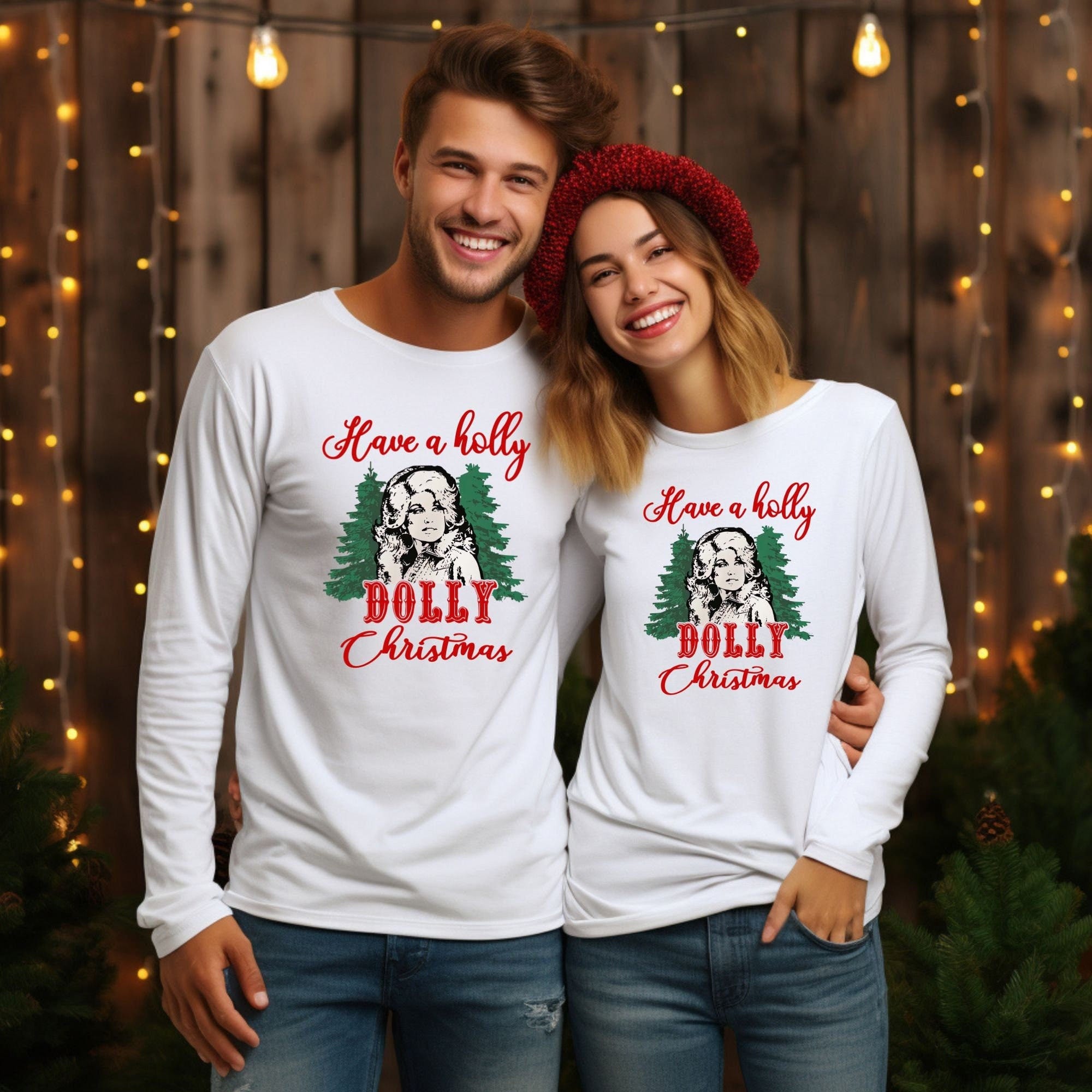 Have A Holly Dolly Christmas Long Sleeve, Santa Dolly, Western Xmas, Retro Christmas Dolly Shirt, Be A Dolly Xmas, Christmas Family Shirt