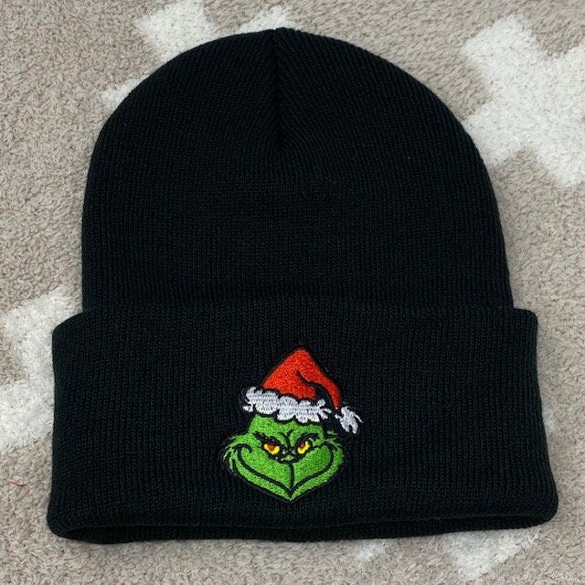 Dr Seuss The Grinch Who Stole Christmas Santa Face Hat knit Beanie