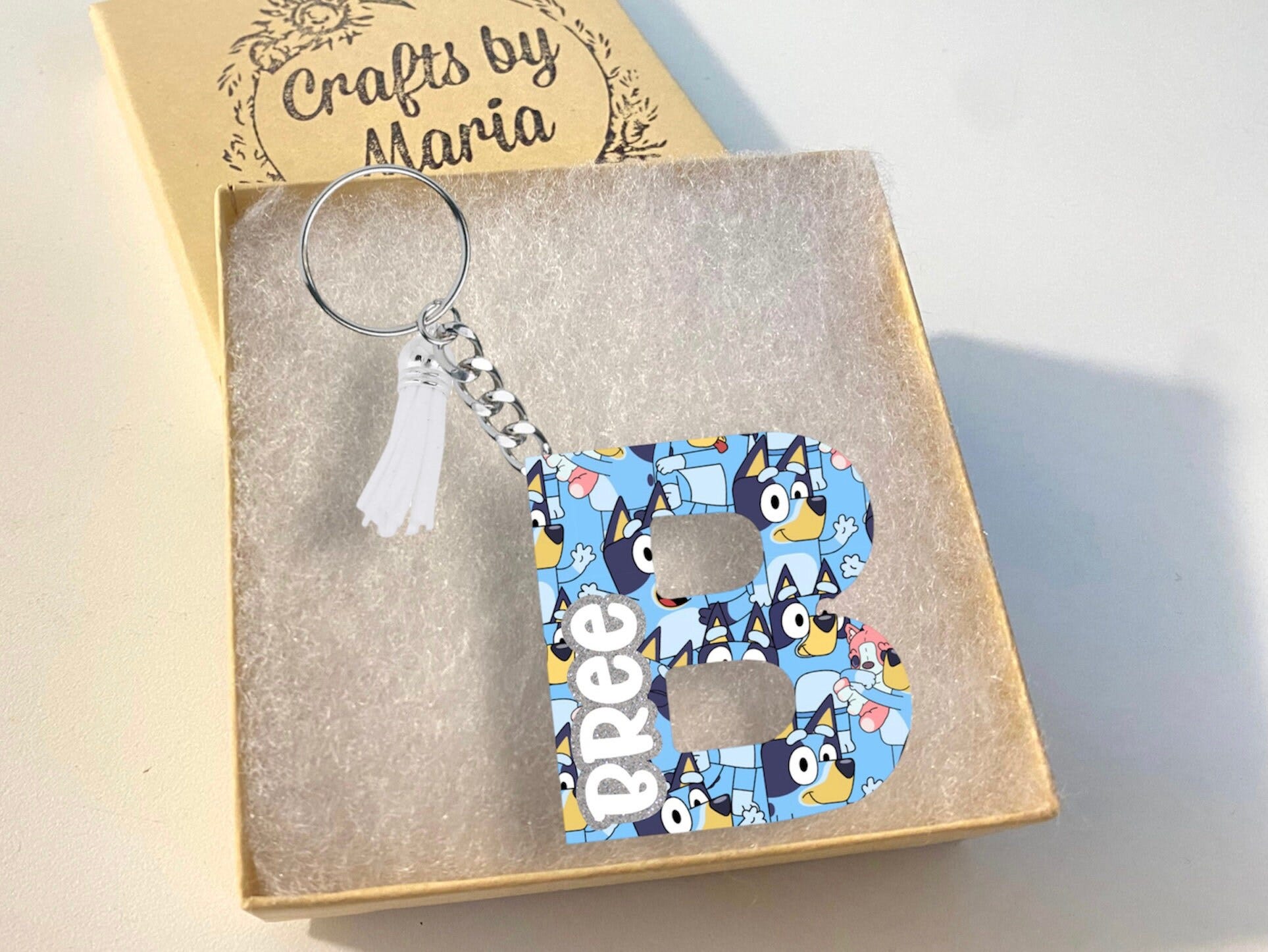 Bluey Inspired Letter Keychain, Monogram Keychain, Bluey Keychains, Bluey Monogram,