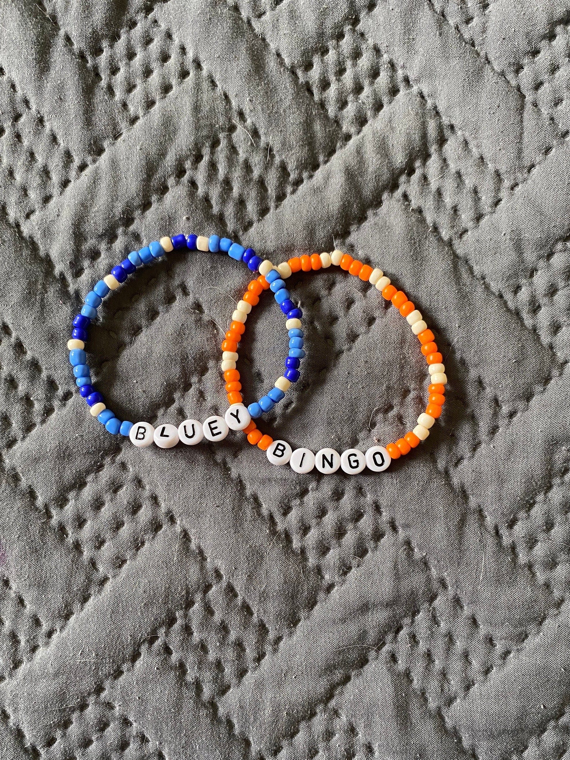 Bluey and Bingo inspired friendship or sibling bracelets. Disney Channel Bluey bracelets
