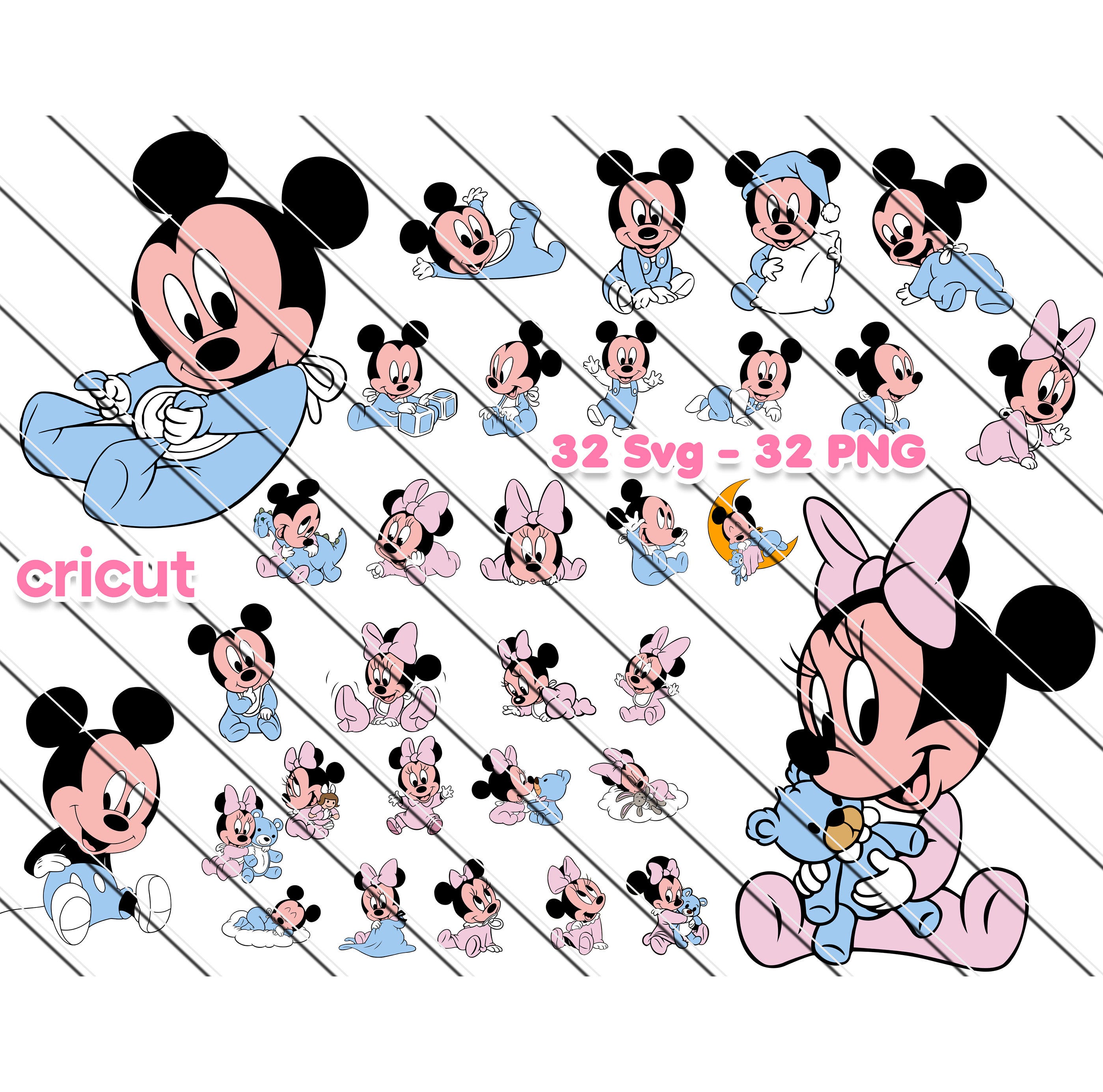 Baby Minnie Mouse Svg, Baby Mickey Mouse Svg, Baby Minnie and Mickey Party Svg, Svg For Cricut, Pink Minnie Mouse, Birthday Svg,