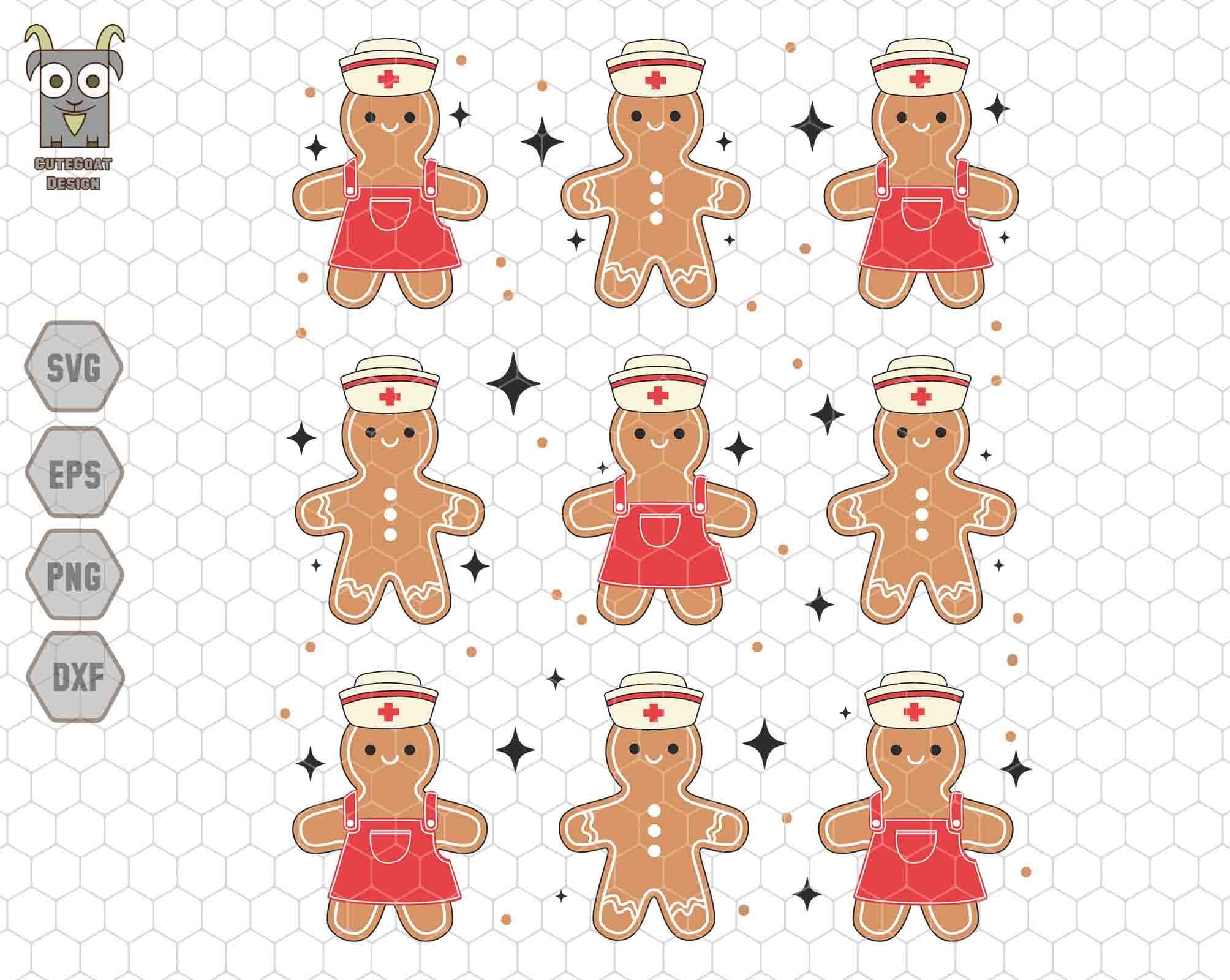 Christmas Gingerbread Nurse Svg, Night Shift Nurse Svg, Nursing School Svg, Pediatric Nurse Svg, Nursing Student Svg, Retro Gingerbread Gift