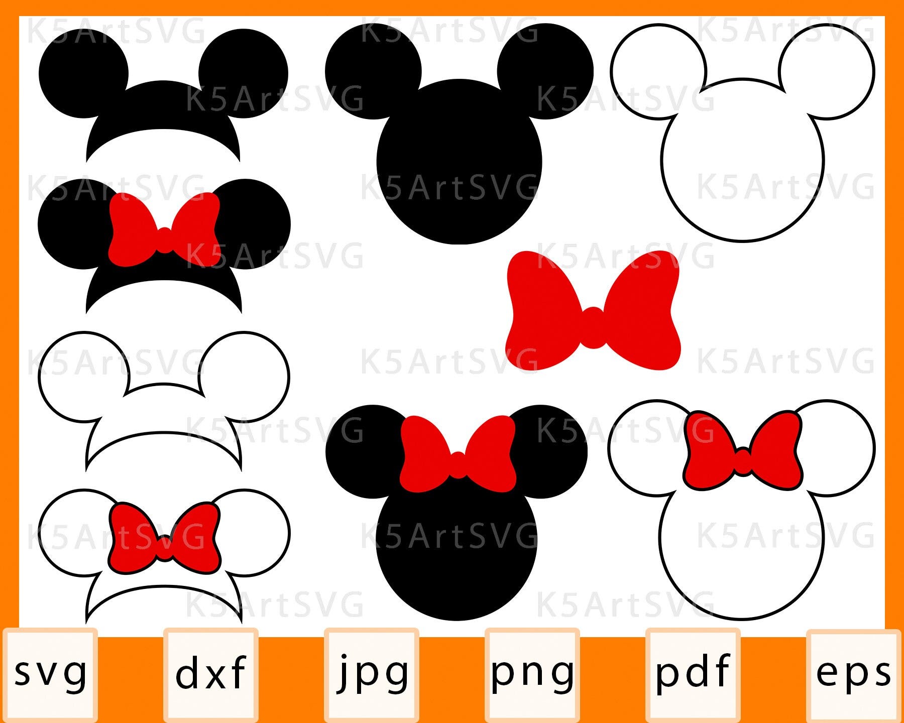 Mouse Ears SVG, Mouse Ears Outline, Mouse Head PNG, Mouse Bow SVG, Mouse Hat, Family Trip 2024, Instant Download