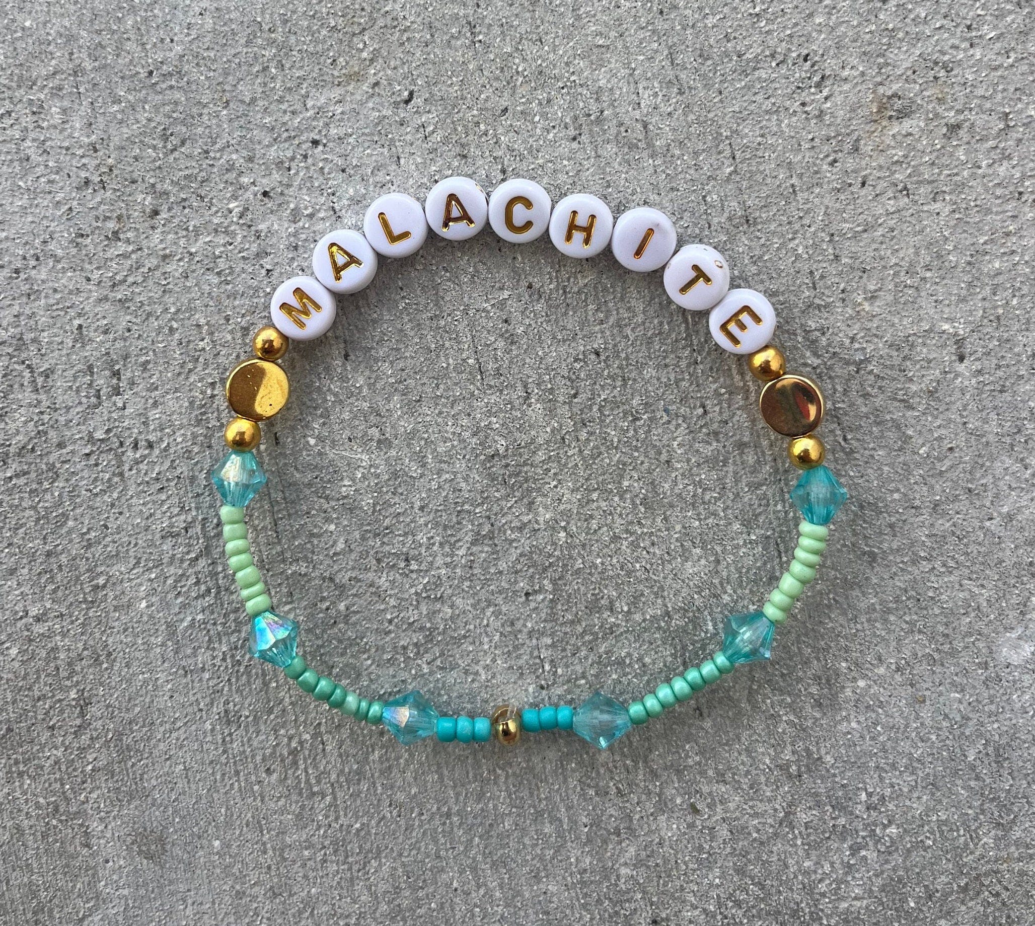 Personalized Seed Bead Name Bracelet | White with Gold Letters | Customized | Customizable Color Beads | Arm Stack | Friendship Bracelet