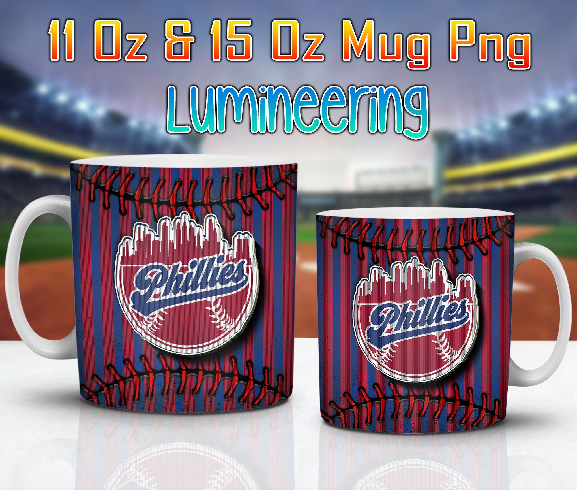 Baseball 11 Oz and 15 Oz Mug Wrap PNG, Baseball Team Mug PNG Sublimation, Mascot Baseball Mug Wrap Template Digital Download