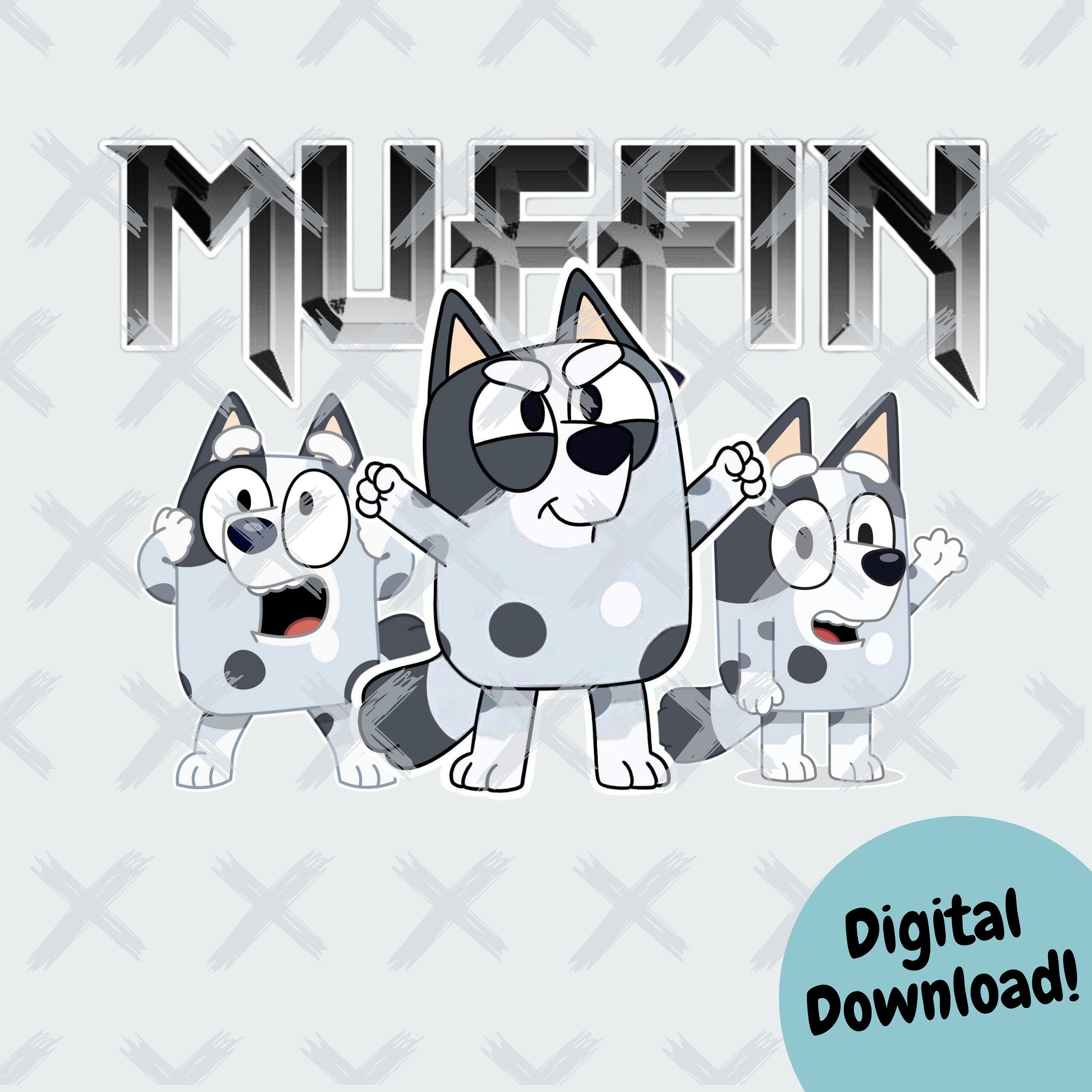 Heavy Metal Style Muffin Heeler Clip Art | Bluey Clipart | Bluey Show Clip Art | SVG PNG JPG | Muffin The Dog Image