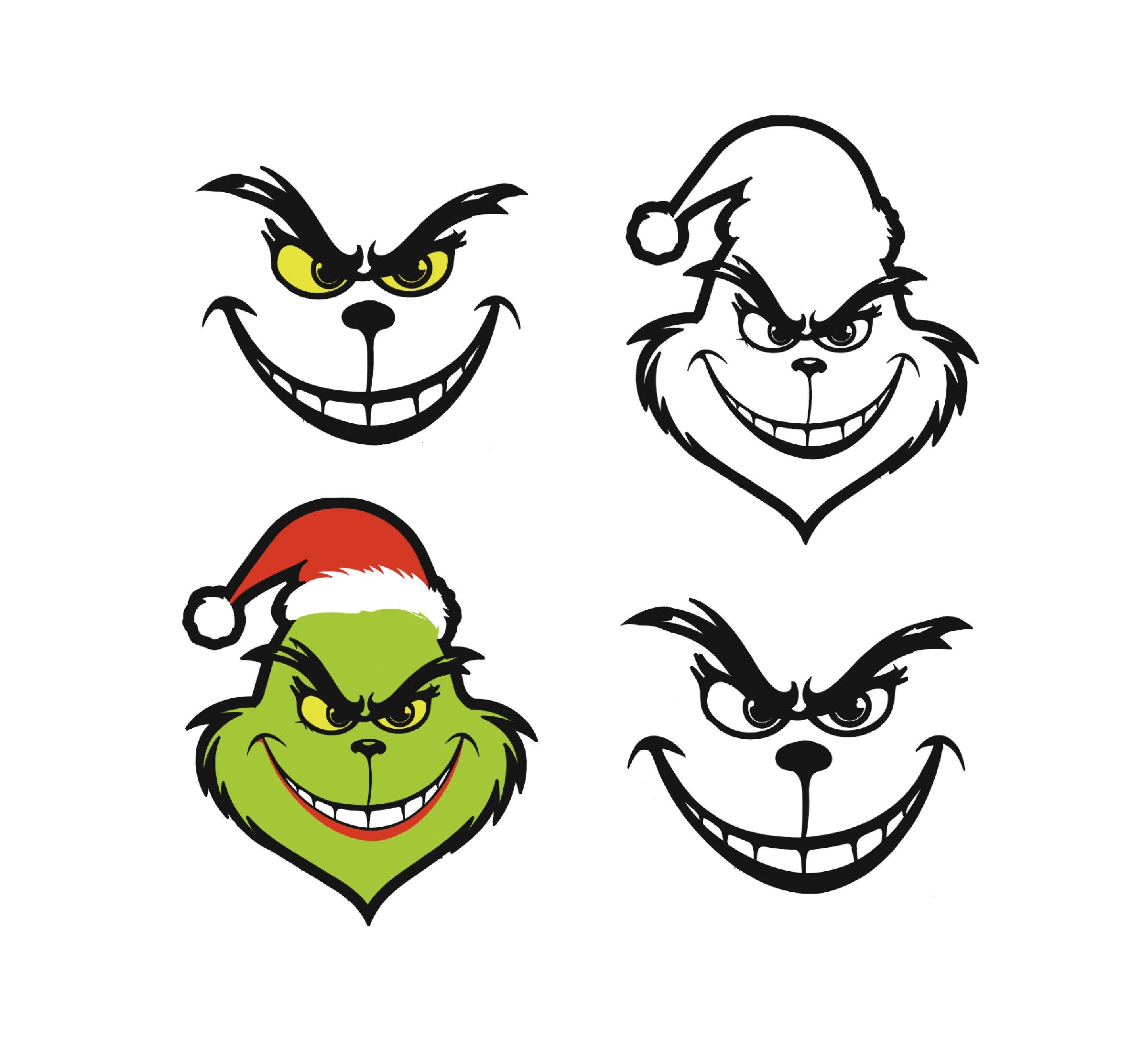 Layered Face Svg, Christmas Svg Png, Grich Clipart, Cricut Digital Vector Cut File, Grinch layered mask