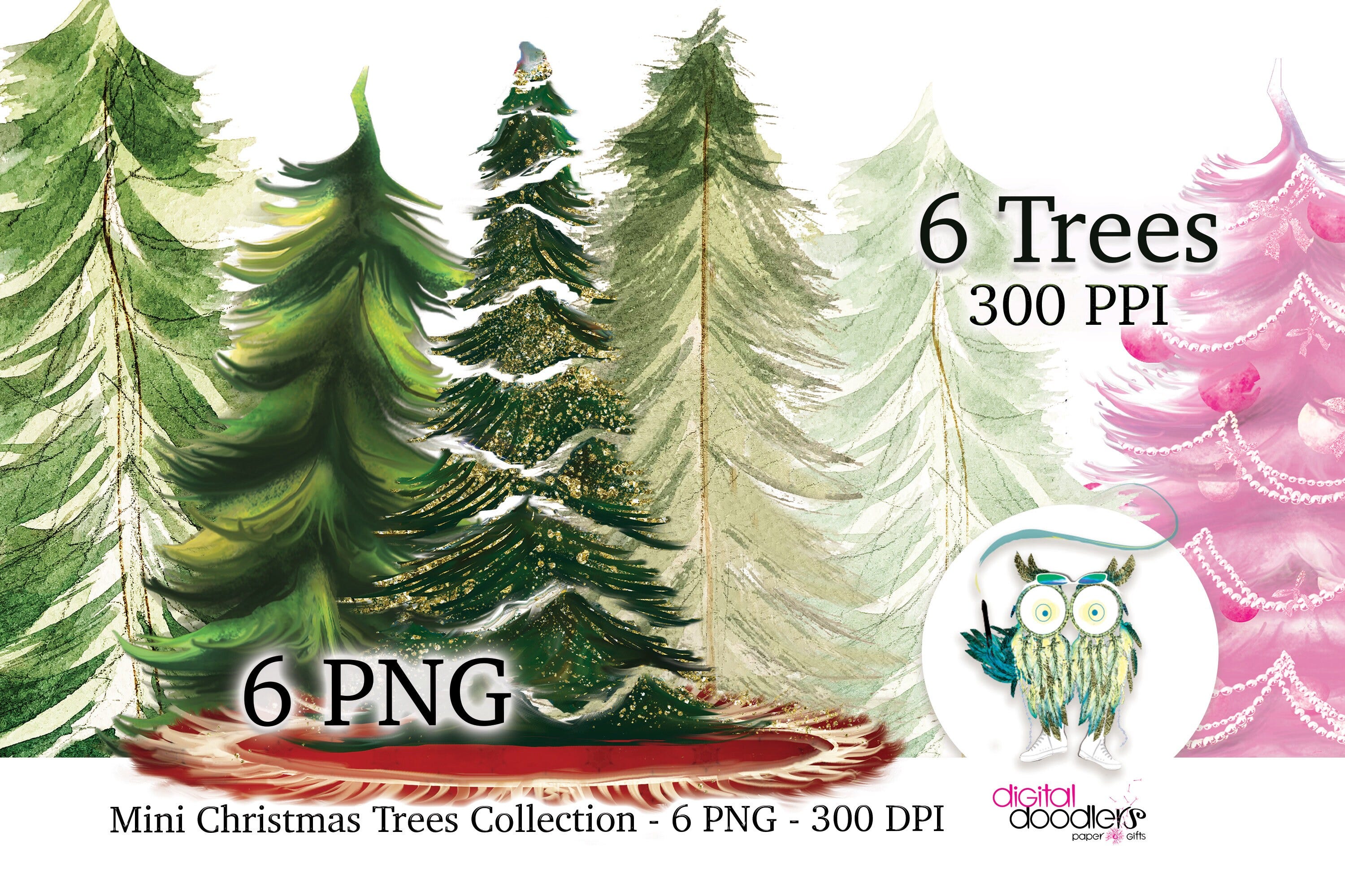 Painted Christmas Tree Illustrations, Christmas Tree Clipart, Watercolor Xmas Tree, Hunter Green Evergreen Tree PNG, Outdoors Clipart