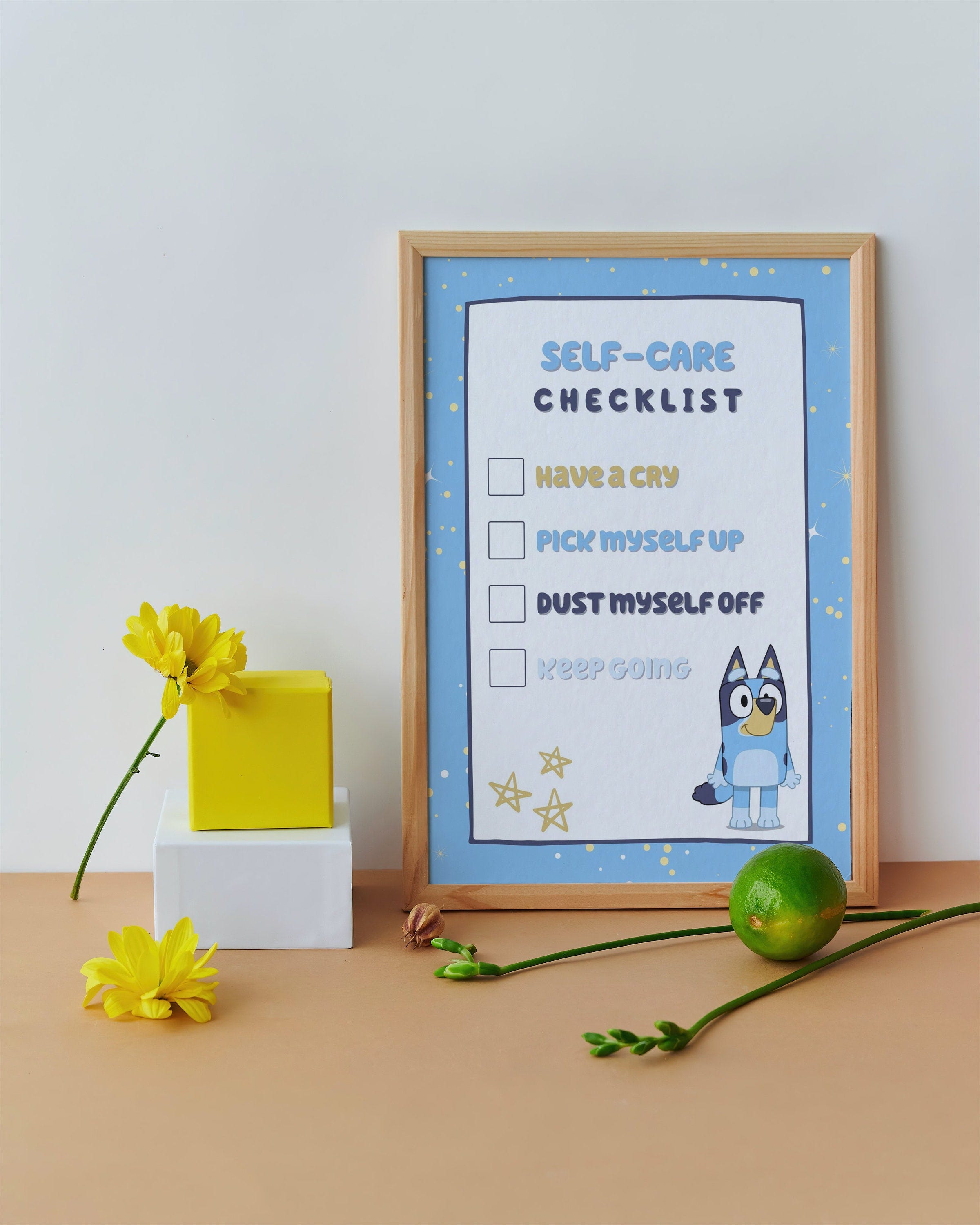 BLUEY themed self-care checklist / motivational art