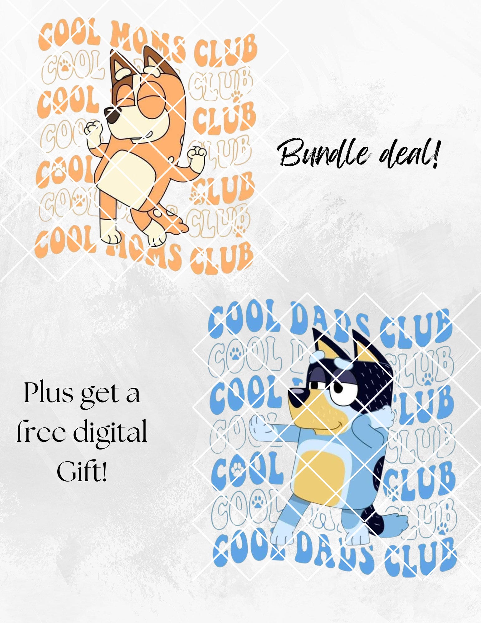 Cool Moms Club PNG, Cool Dad Club Png, Decal Files, Vinyl Stickers, Car Image, Bluey Dad PNG, Bluey Mom Png, Bluey Friends, Bluey Cool Moms