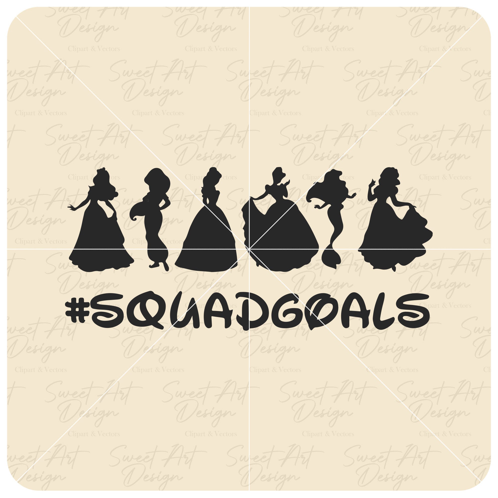 Magical Princesses SVG, Squadgoals SVG, Family Trip SVG, Customize Gift Svg, Vinyl Cut File, Svg, Pdf, Jpg, Png, Ai Printable Design Files