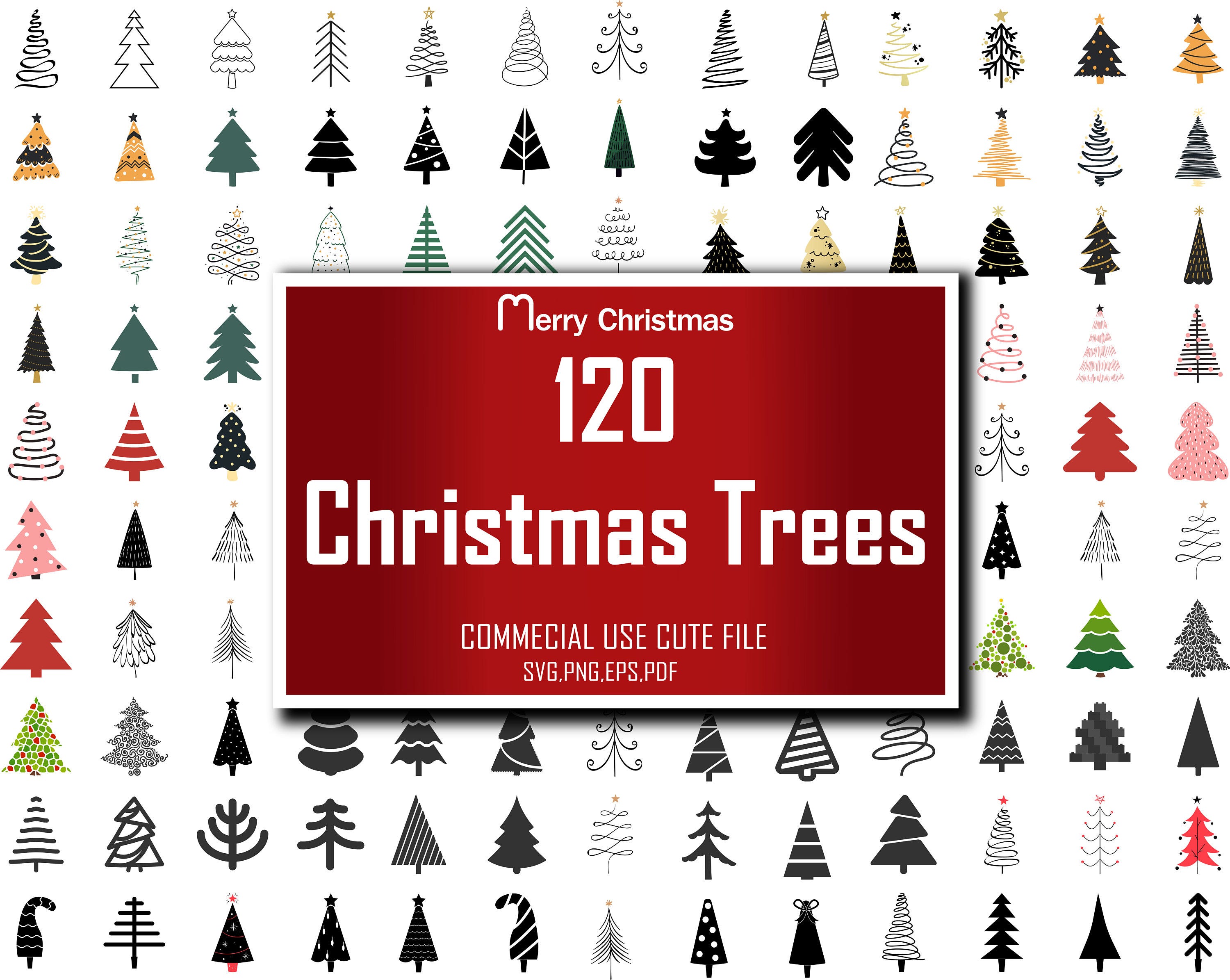 Christmas Tree SVG Bundle, Pine Tree svg, Christmas svg, Pine Hand Drawn svg, Christmas Tree Ornaments, Christmas Tree Earrings svg