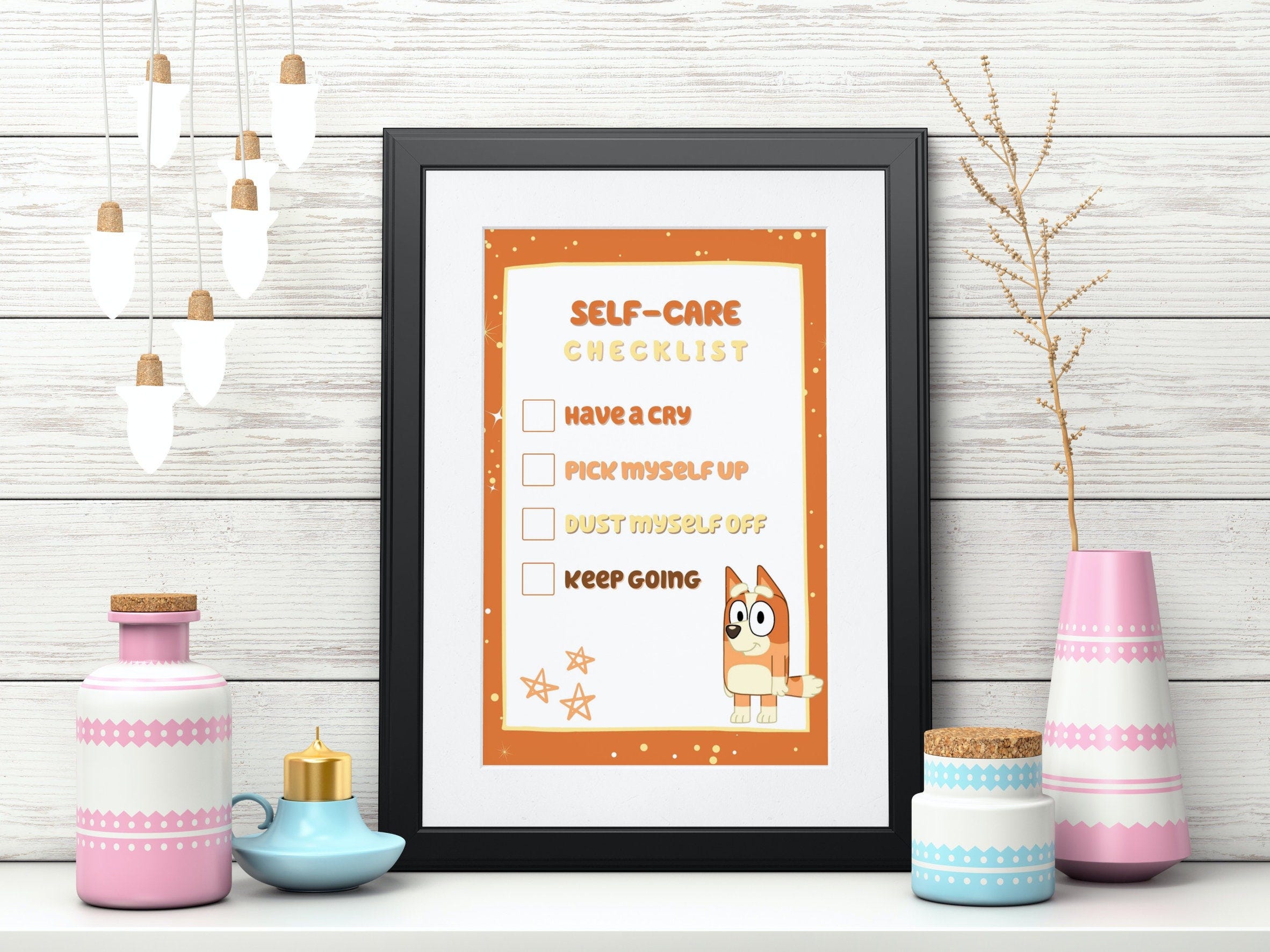 Bingo self-care checklist / motivational art