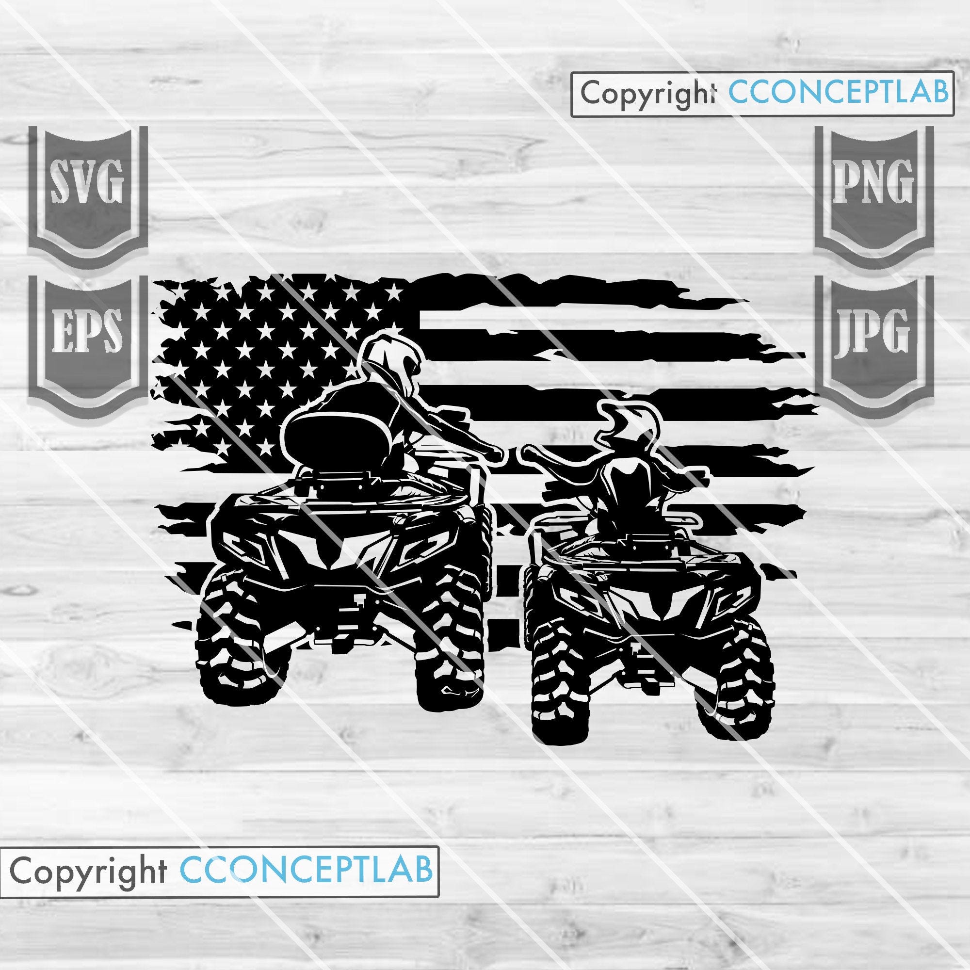 US Father and Son ATV Ride Svg File | Like father like son Clipart | Extreme Ride Stencil | Riding Partners Cut File | Ride for Life png dxf